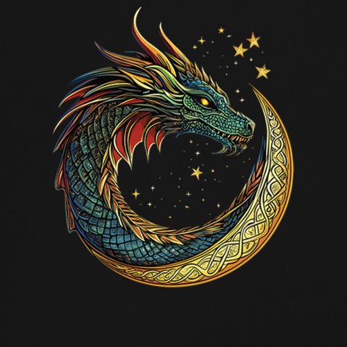 Celtic Moon Dragon Youth T-shirt Mystical Serpent Spiritual Fantasy Fire Kids - Picture 4 of 50