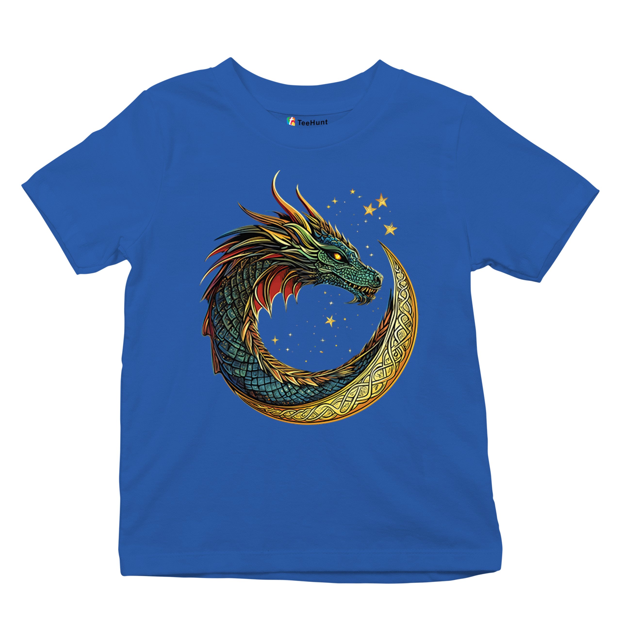 Celtic Moon Dragon Youth T-shirt Mystical Serpent Spiritual Fantasy Fire Kids - Picture 41 of 50