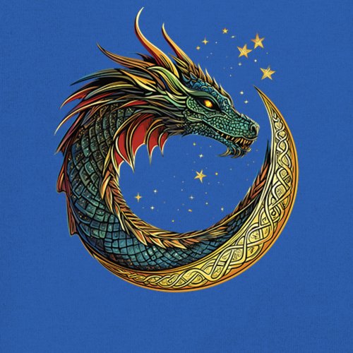 Celtic Moon Dragon Youth T-shirt Mystical Serpent Spiritual Fantasy Fire Kids - Picture 39 of 50