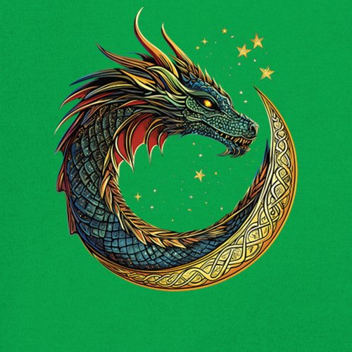 Celtic Moon Dragon Youth T-shirt Mystical Serpent Spiritual Fantasy Fire Kids - Picture 32 of 50