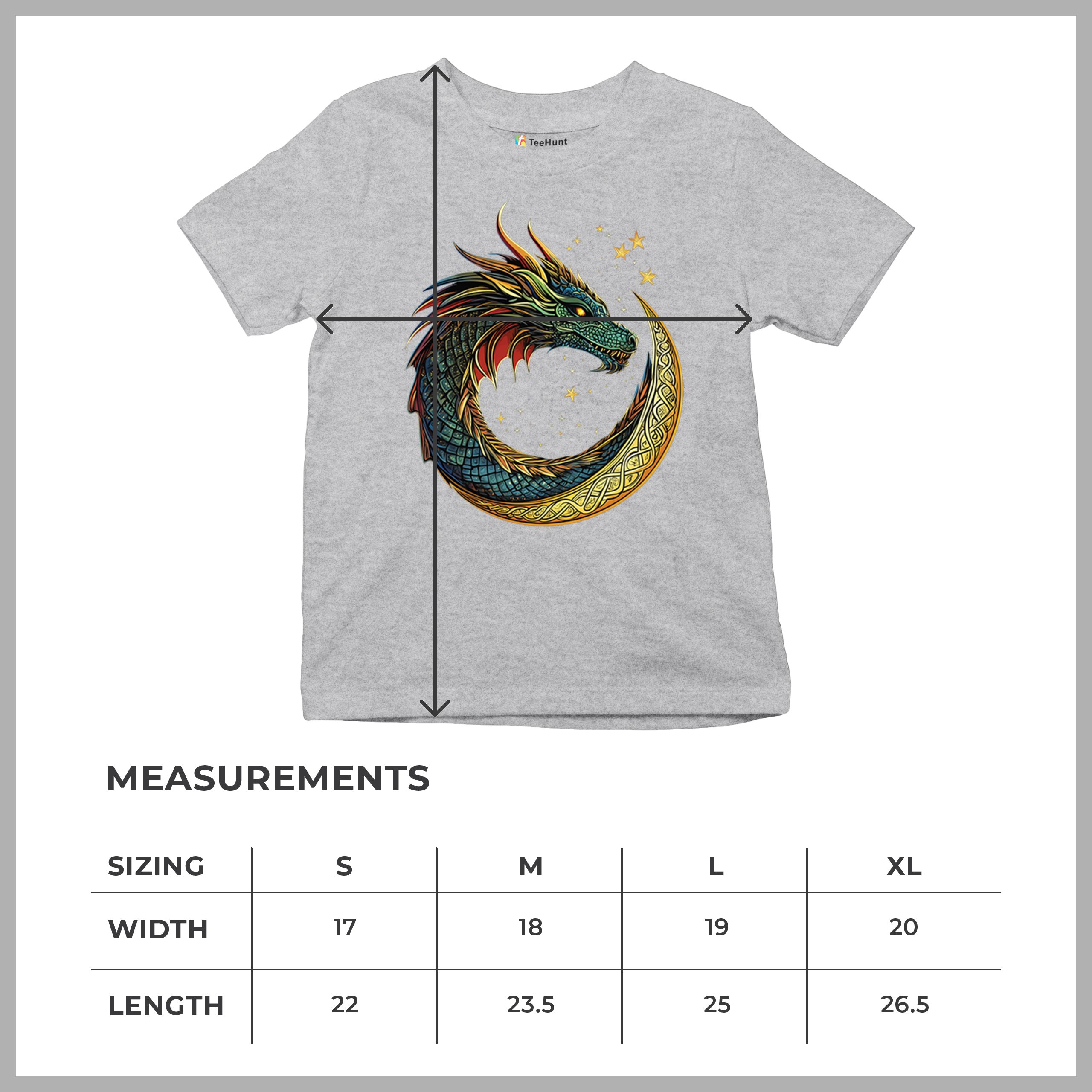 Celtic Moon Dragon Youth T-shirt Mystical Serpent Spiritual Fantasy Fire Kids - Picture 15 of 50
