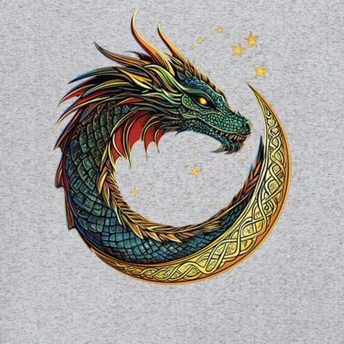 Celtic Moon Dragon Youth T-shirt Mystical Serpent Spiritual Fantasy Fire Kids - Picture 11 of 50