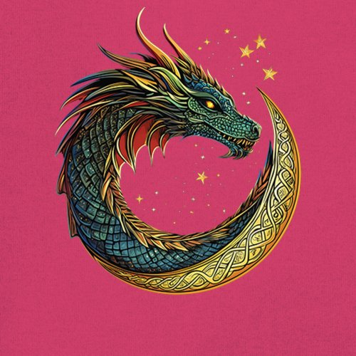 Celtic Moon Dragon Youth T-shirt Mystical Serpent Spiritual Fantasy Fire Kids - Picture 46 of 50