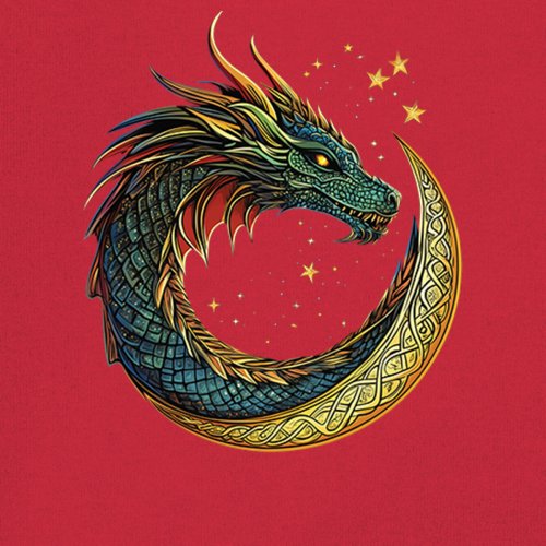 Celtic Moon Dragon Youth T-shirt Mystical Serpent Spiritual Fantasy Fire Kids - Picture 18 of 50