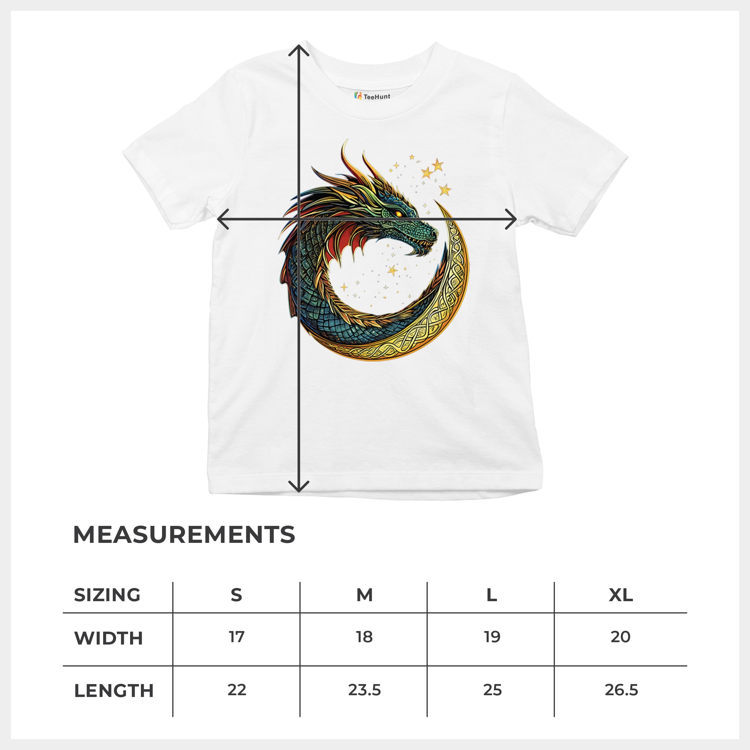 Celtic Moon Dragon Youth T-shirt Mystical Serpent Spiritual Fantasy Fire Kids - Picture 29 of 50