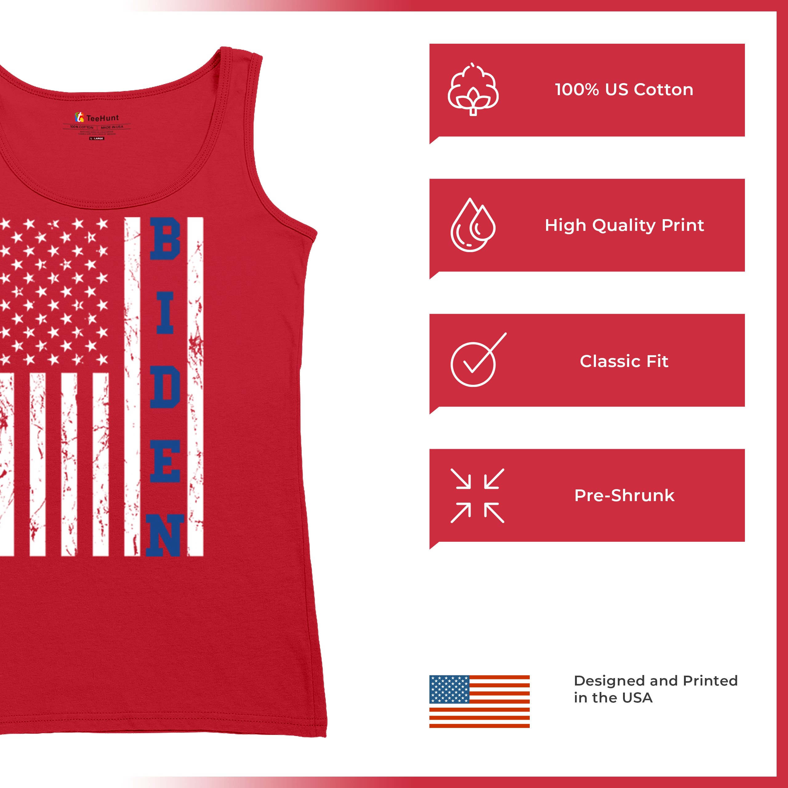 Joe Biden Flag 2024 Women's Tank Top Democrats President Political - Picture 14 of 29