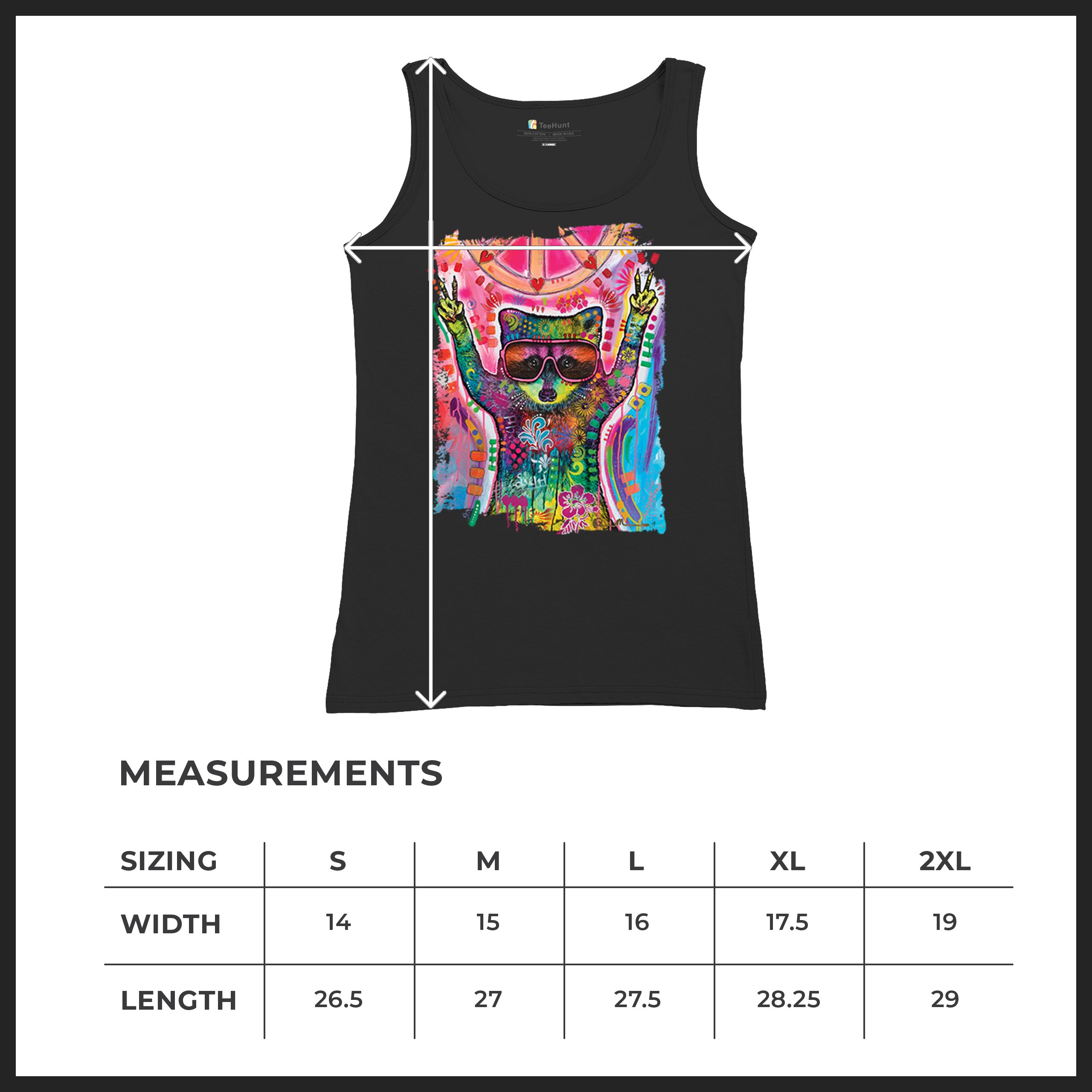 Dean Russo Cosmic Trash Panda Women's Tank Top Funny Weird Hippie - Picture 8 of 36