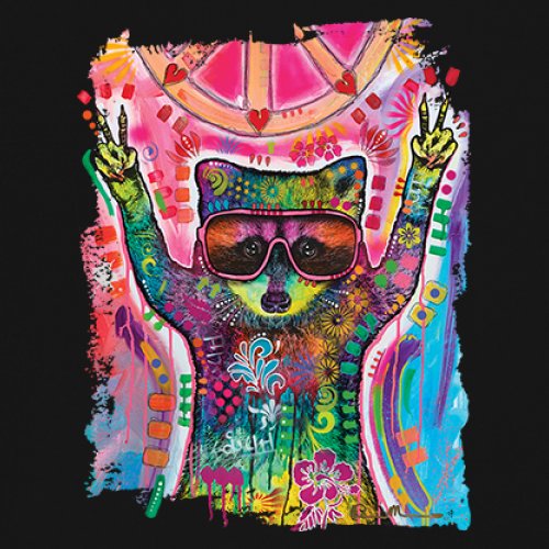 Dean Russo Cosmic Trash Panda Women's Tank Top Funny Weird Hippie - Picture 4 of 36