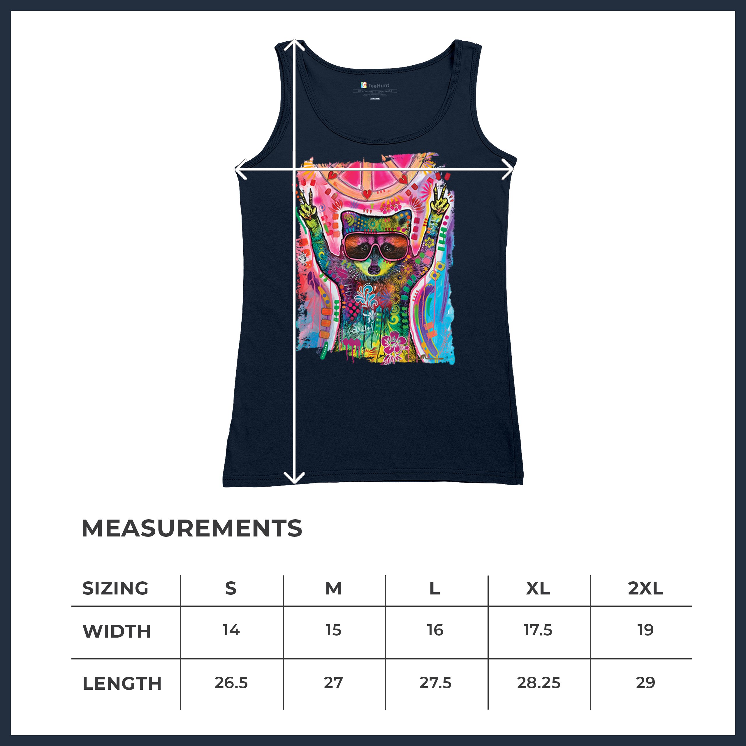 Dean Russo Cosmic Trash Panda Women's Tank Top Funny Weird Hippie - Picture 29 of 36