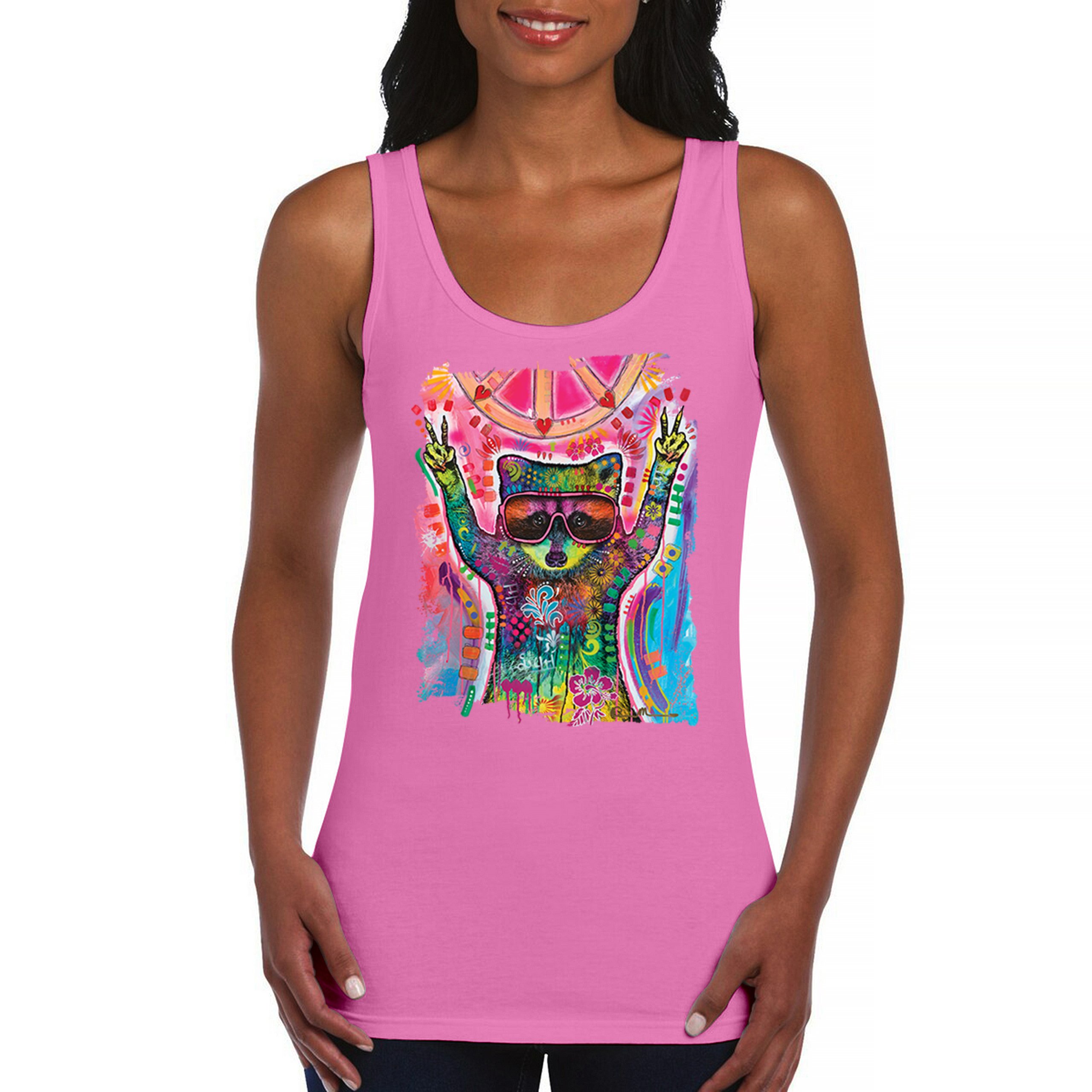 Dean Russo Cosmic Trash Panda Women's Tank Top Funny Weird Hippie - Picture 30 of 36