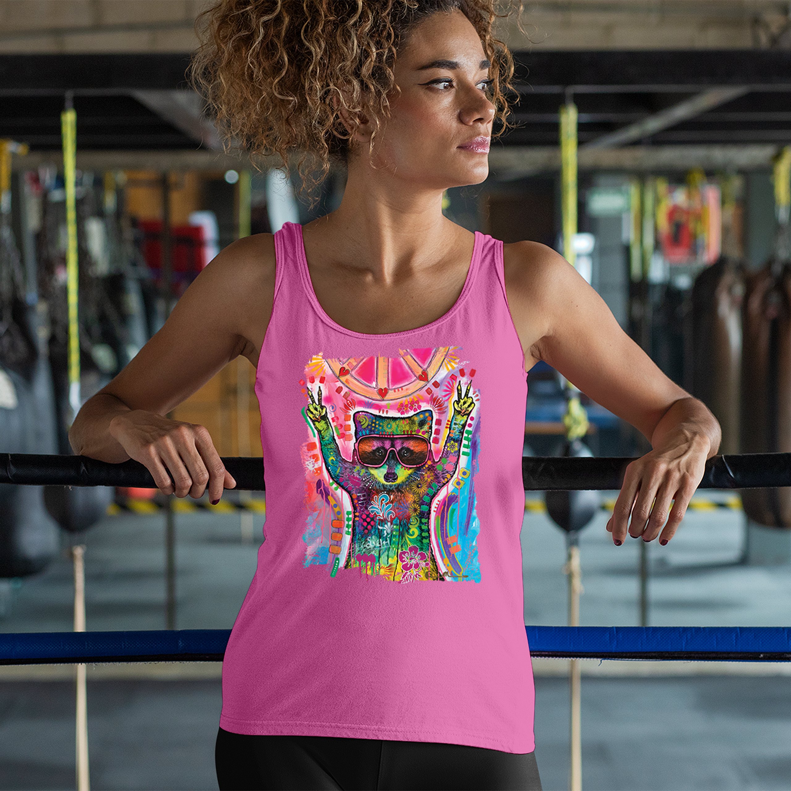 Dean Russo Cosmic Trash Panda Women's Tank Top Funny Weird Hippie - Picture 33 of 36
