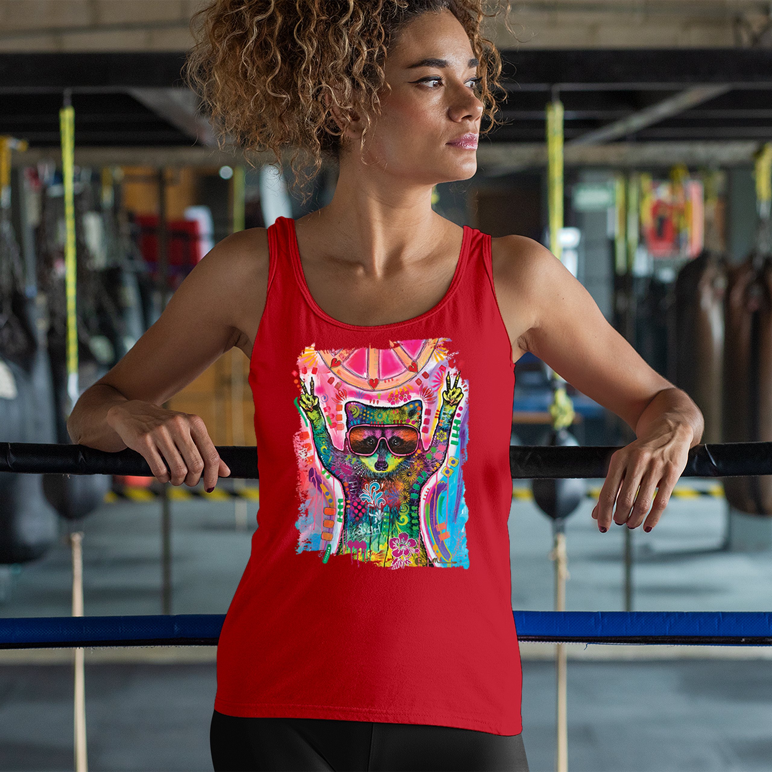 Dean Russo Cosmic Trash Panda Women's Tank Top Funny Weird Hippie - Picture 12 of 36