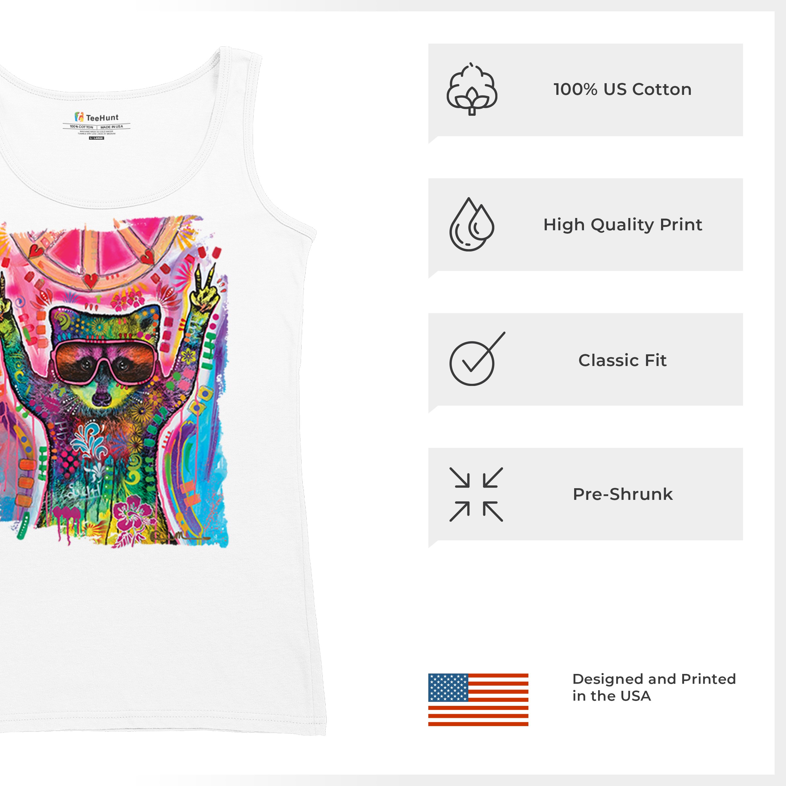 Dean Russo Cosmic Trash Panda Women's Tank Top Funny Weird Hippie - Picture 21 of 36