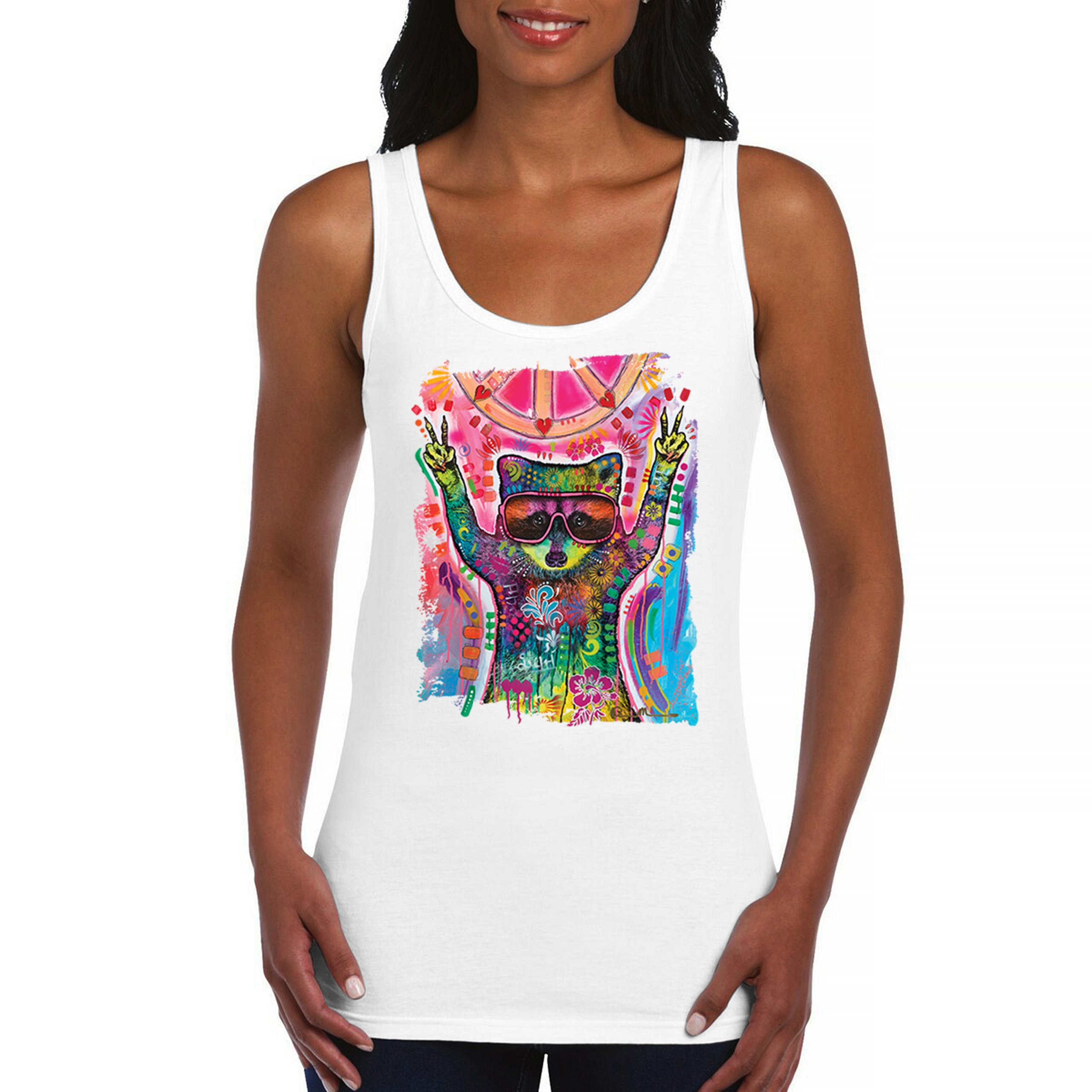 Dean Russo Cosmic Trash Panda Women's Tank Top Funny Weird Hippie - Picture 16 of 36