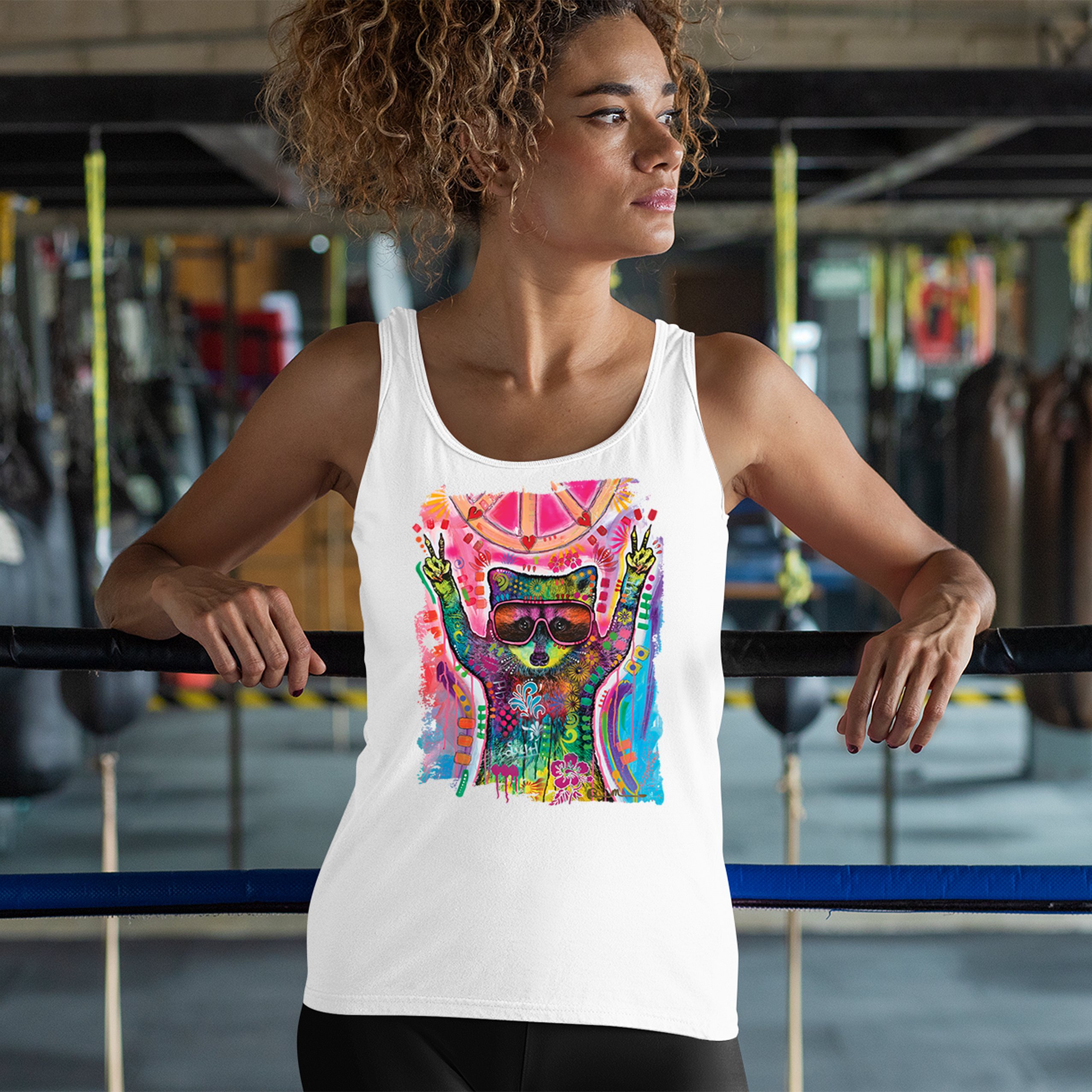 Dean Russo Cosmic Trash Panda Women's Tank Top Funny Weird Hippie - Picture 19 of 36
