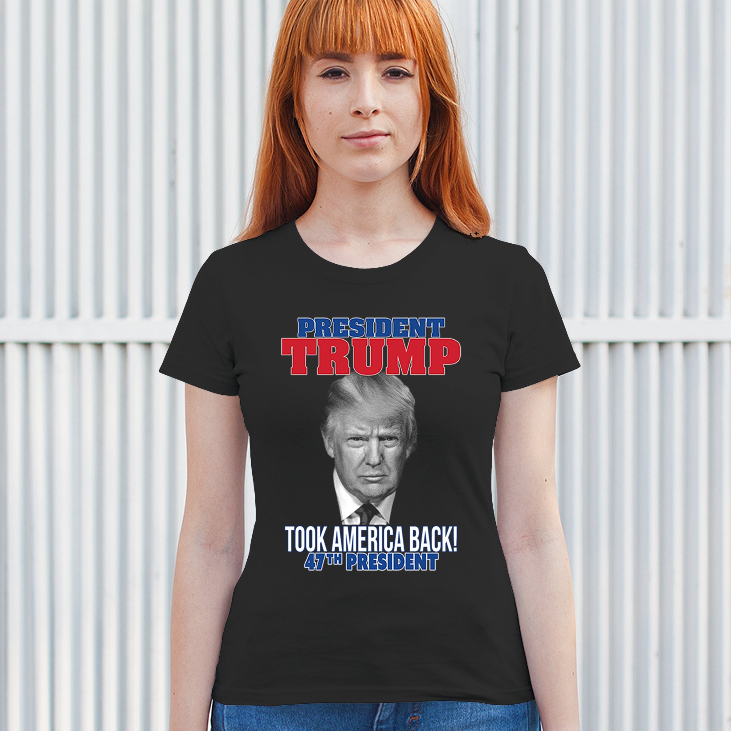 President Trump Took America Back 47 President T-Shirt MAGA Fight Women's Tee - Picture 5 of 29