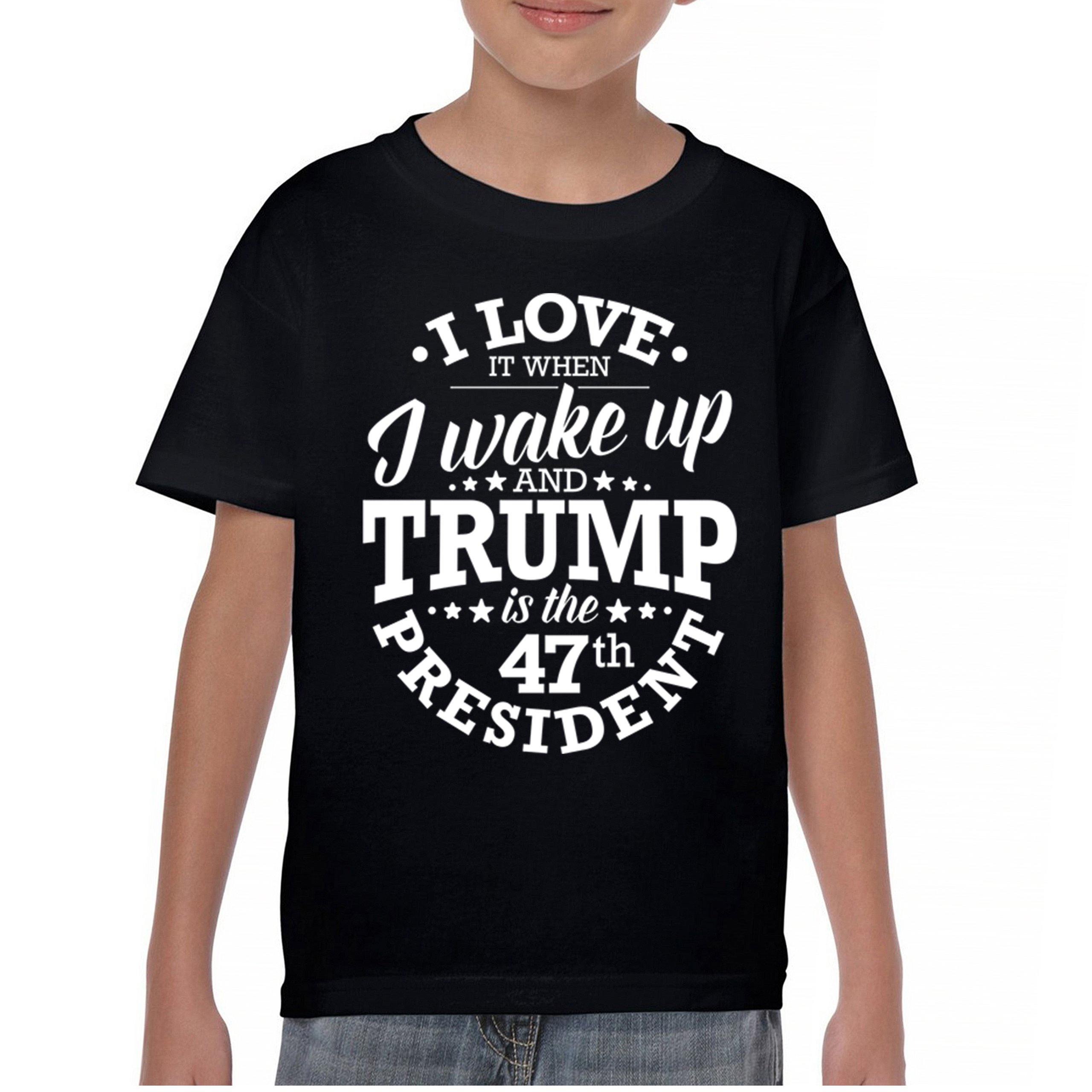I Love to Wake Up And Trump is the 47th President Youth T-shirt MAGA Red Kids - Picture 9 of 43