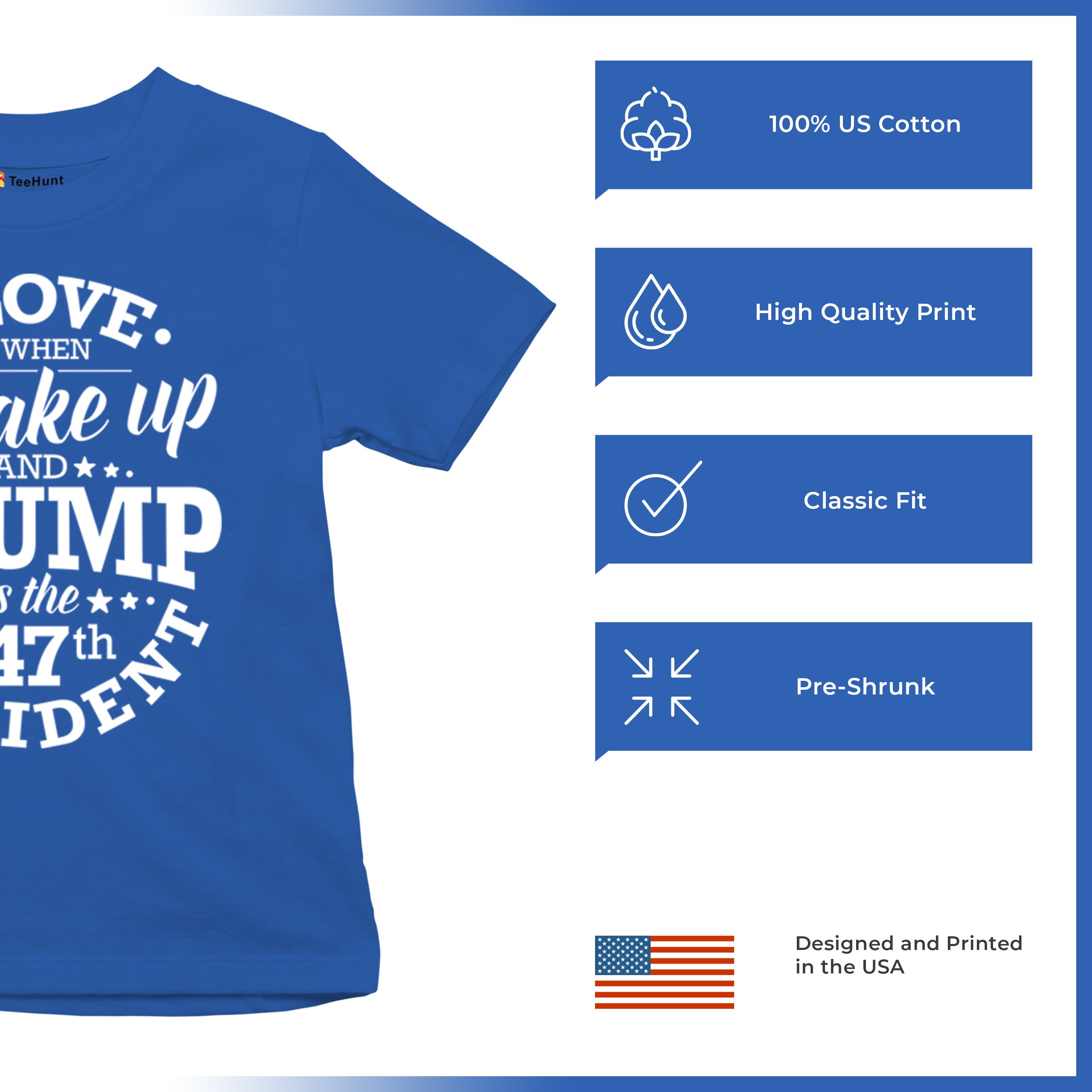 I Love to Wake Up And Trump is the 47th President Youth T-shirt MAGA Red Kids - Picture 35 of 43