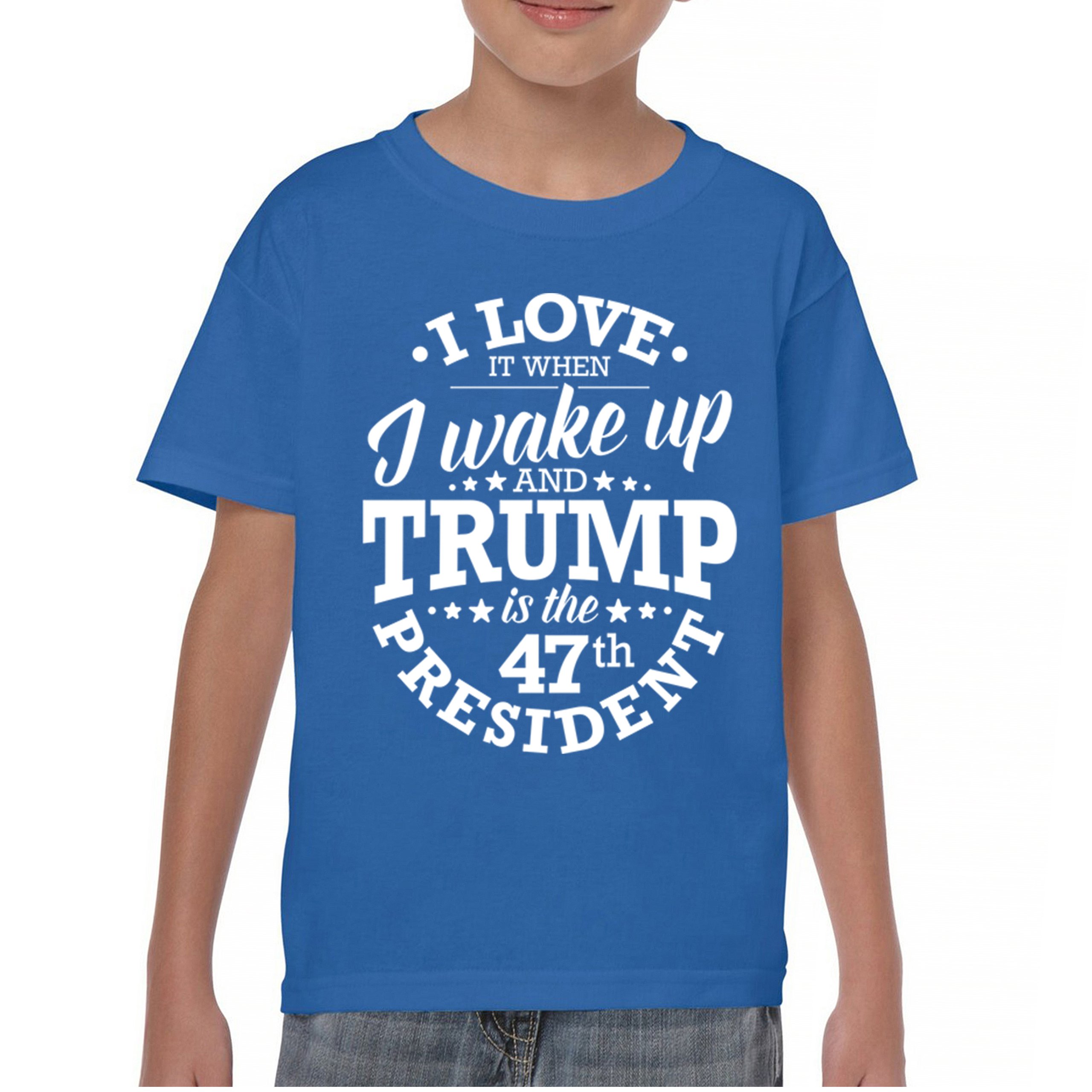 I Love to Wake Up And Trump is the 47th President Youth T-shirt MAGA Red Kids - Picture 30 of 43