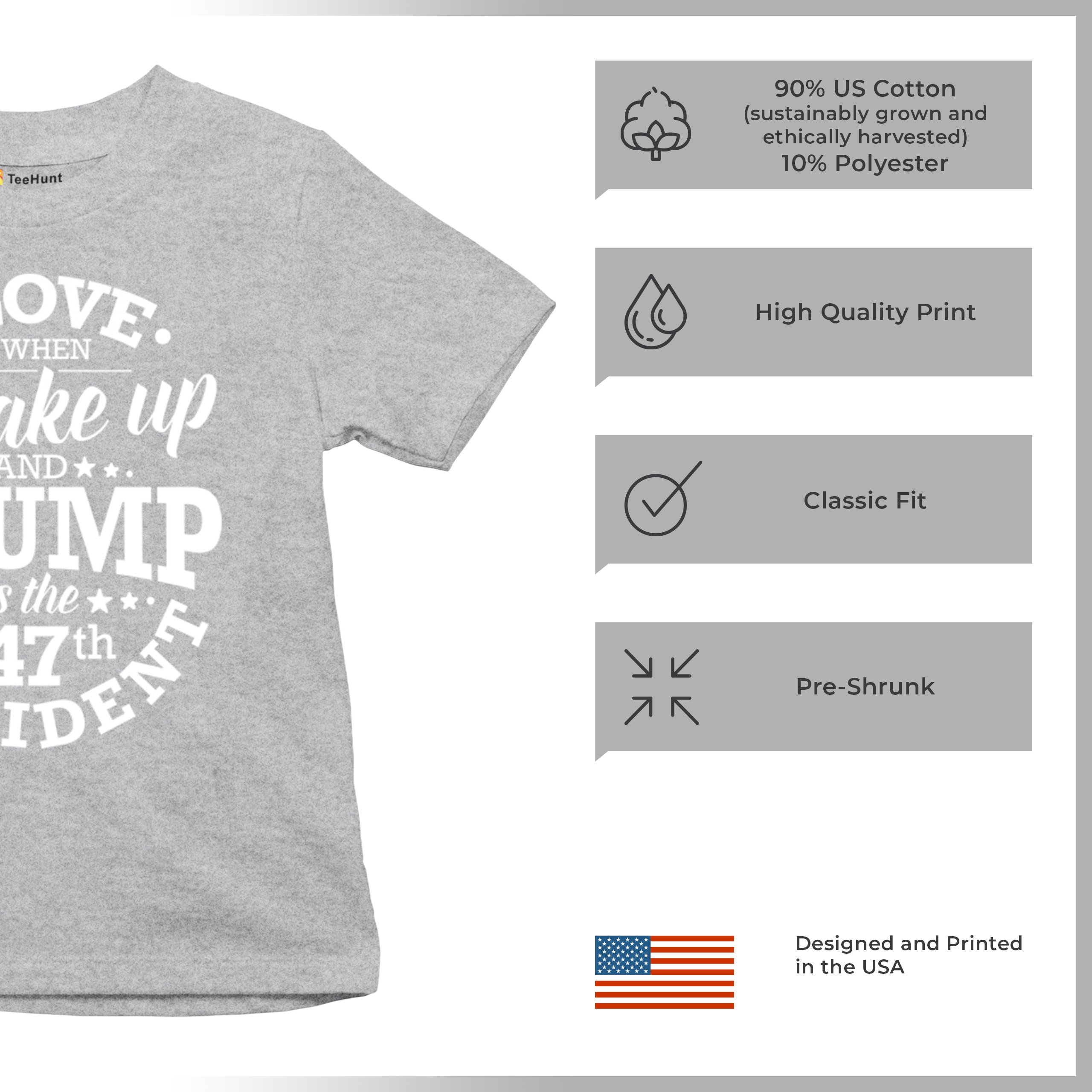 I Love to Wake Up And Trump is the 47th President Youth T-shirt MAGA Red Kids - Picture 21 of 43