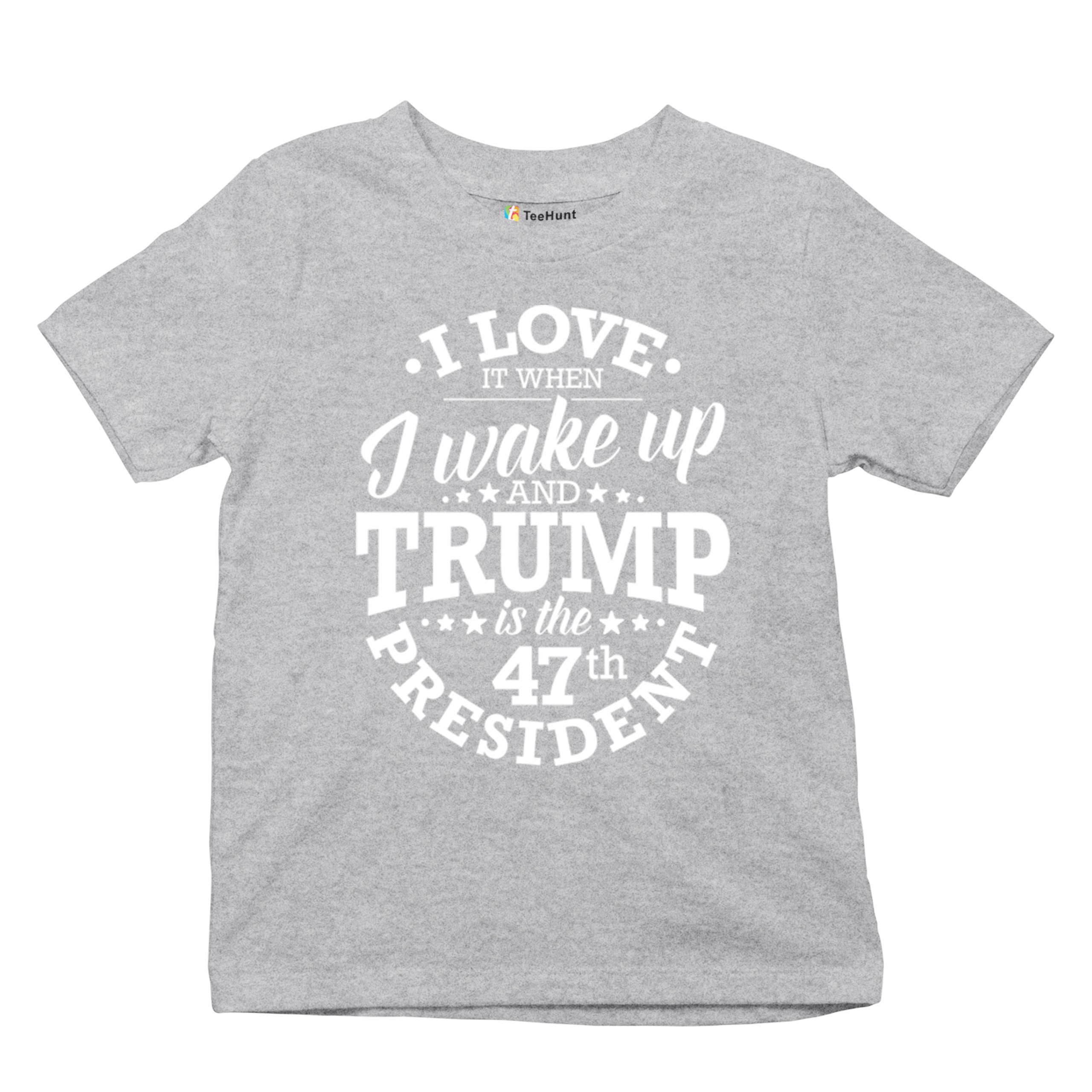 I Love to Wake Up And Trump is the 47th President Youth T-shirt MAGA Red Kids - Picture 20 of 43