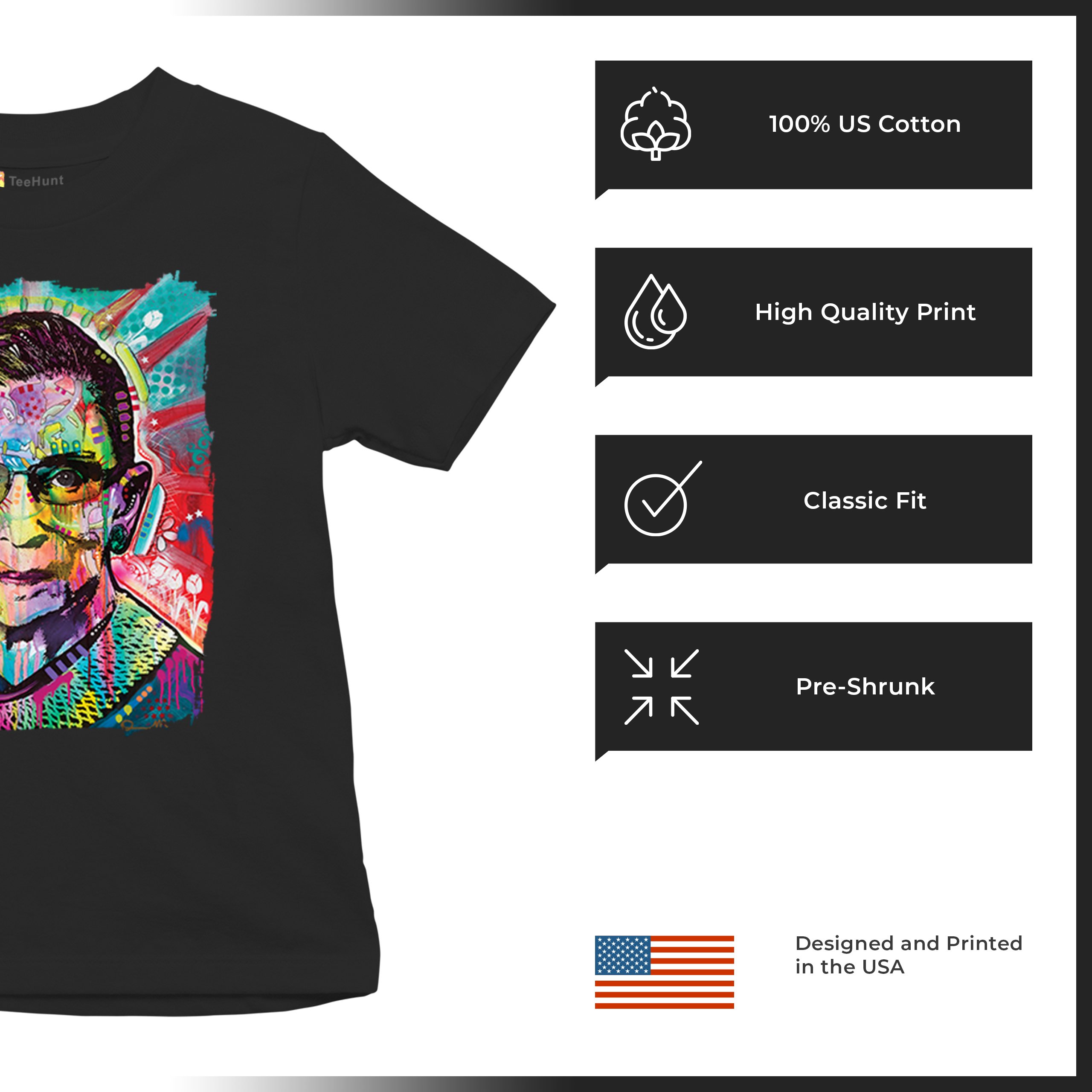 Dean Russo Ruth Bader Ginsburg Youth T-shirt Pop Culture Icon RBG Kids - Picture 7 of 50