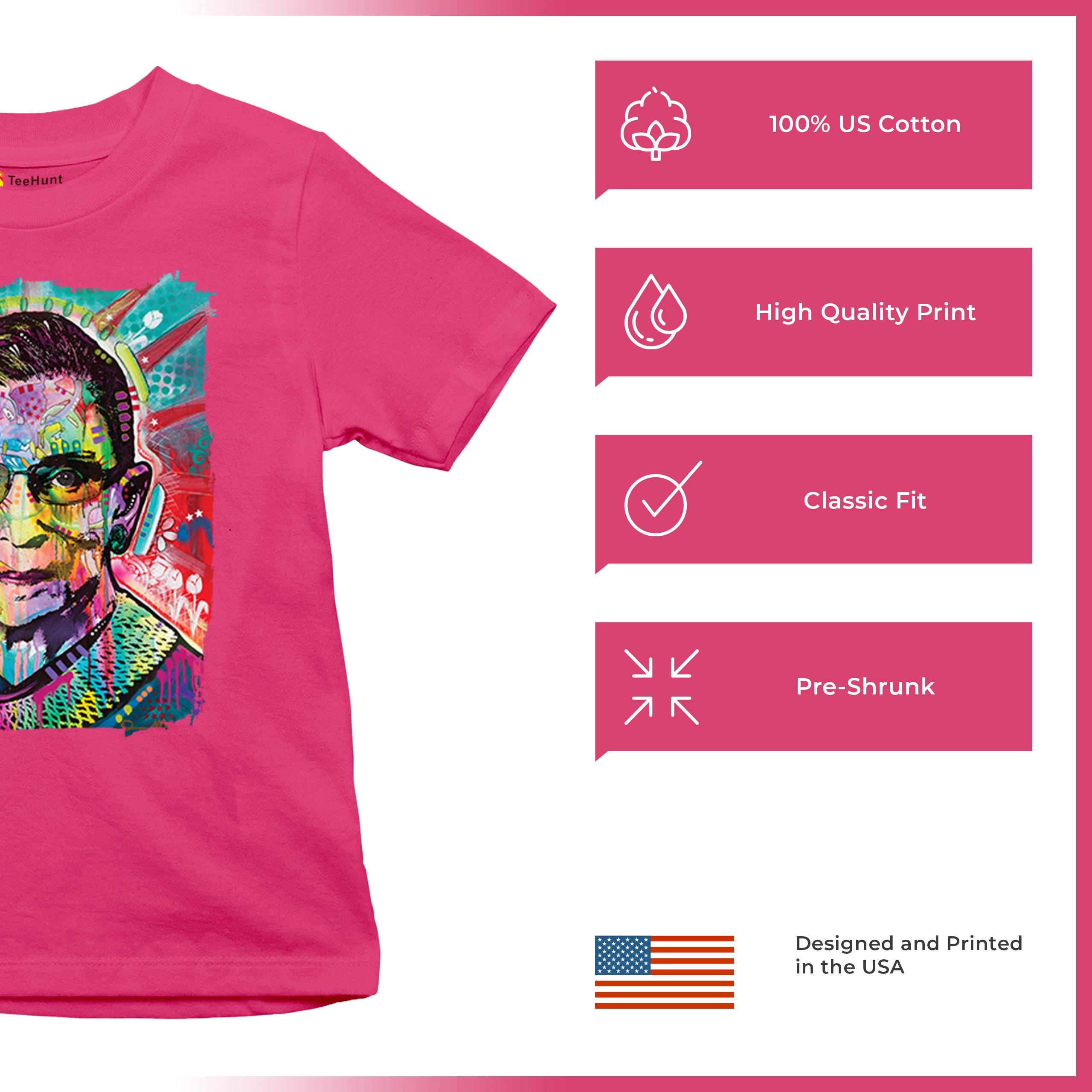 Dean Russo Ruth Bader Ginsburg Youth T-shirt Pop Culture Icon RBG Kids - Picture 49 of 50