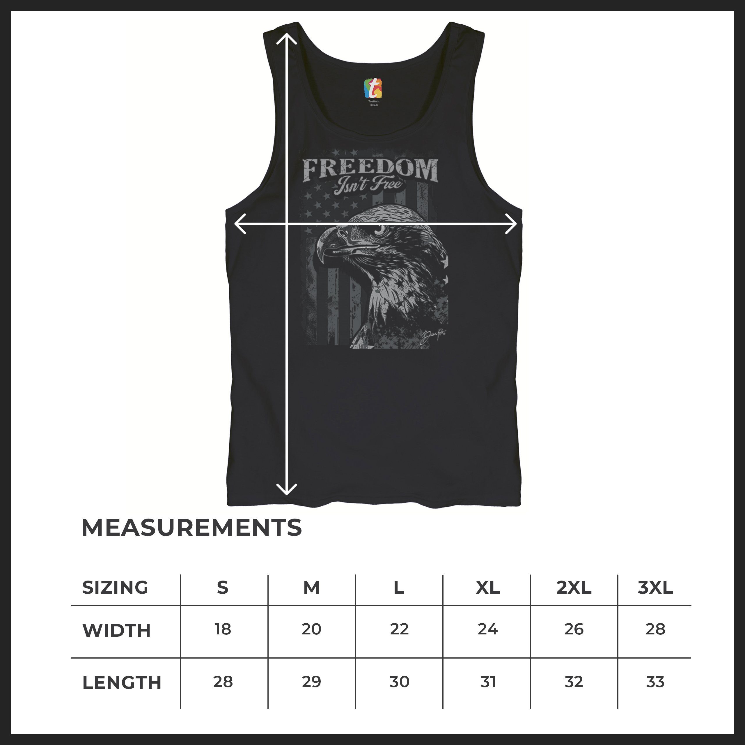 Freedom Isn’t Free Eagle Tank Top Patriotic American Military DD 214 Men's Top - Picture 8 of 15