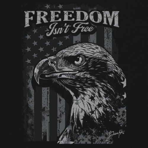Freedom Isn’t Free Eagle Tank Top Patriotic American Military DD 214 Men's Top - Picture 4 of 15