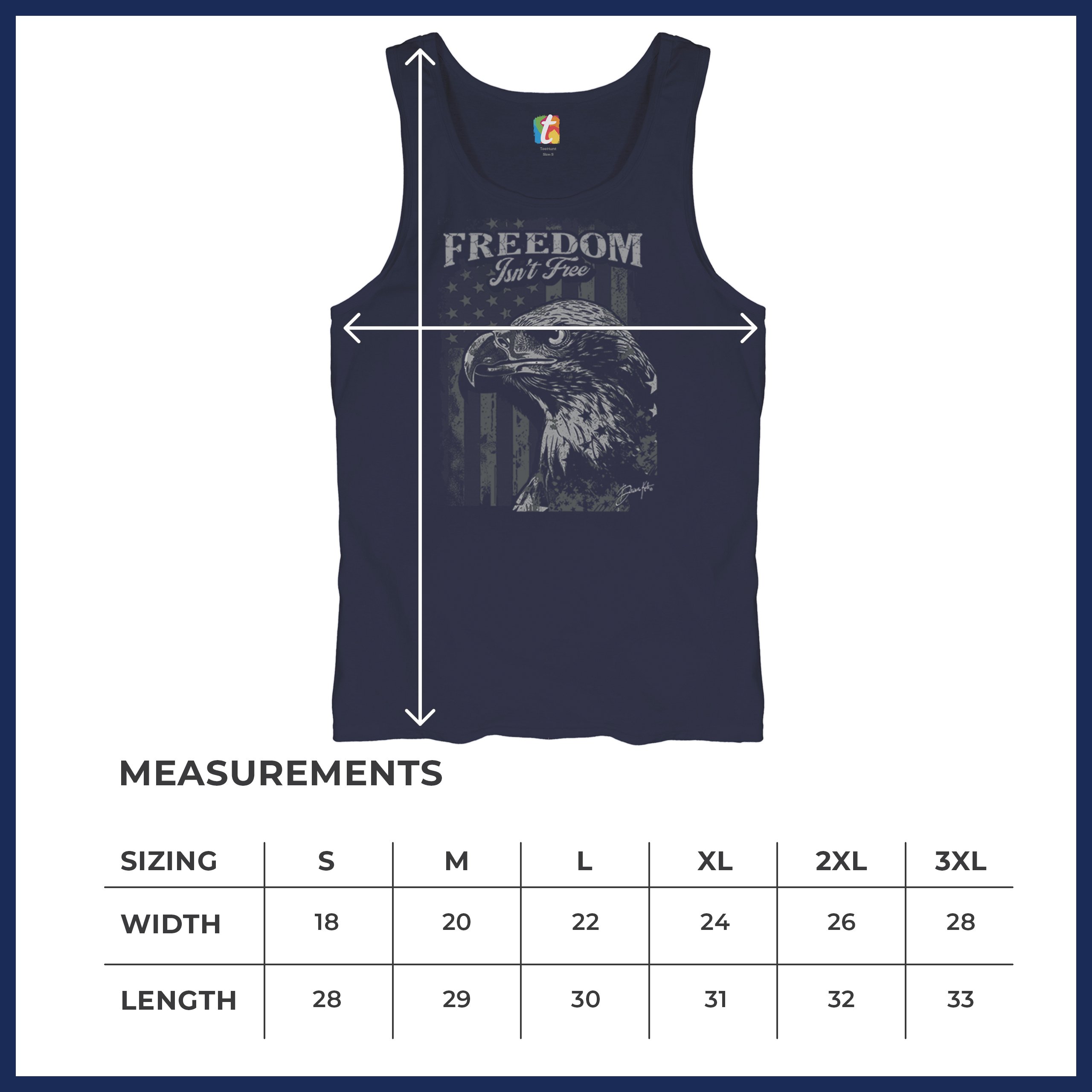 Freedom Isn’t Free Eagle Tank Top Patriotic American Military DD 214 Men's Top - Picture 15 of 15
