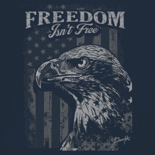 Freedom Isn’t Free Eagle Tank Top Patriotic American Military DD 214 Men's Top - Picture 11 of 15