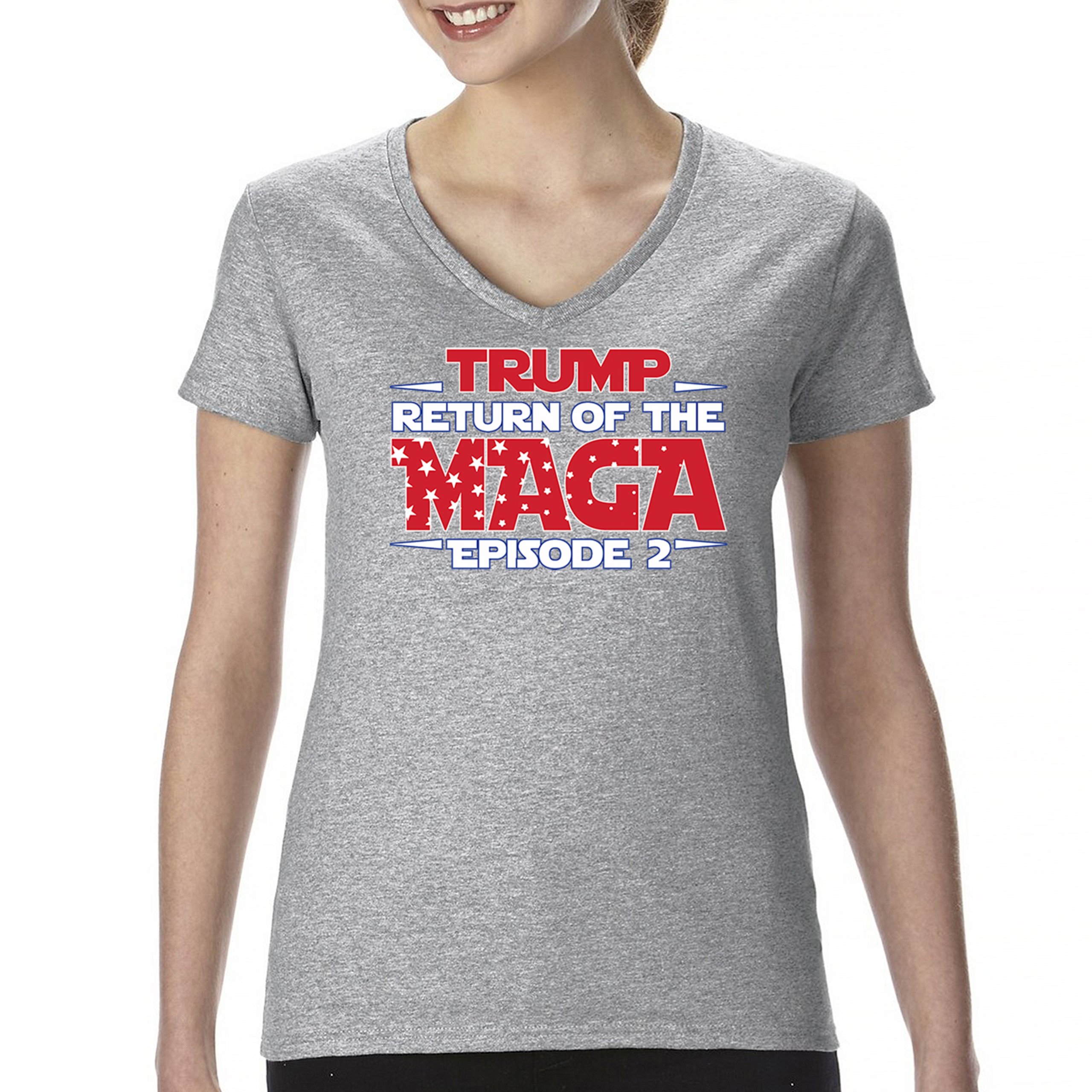 Trump Return of the MAGA Episode 2 Women's V-Neck T-shirt 47th President Tee - Picture 9 of 71