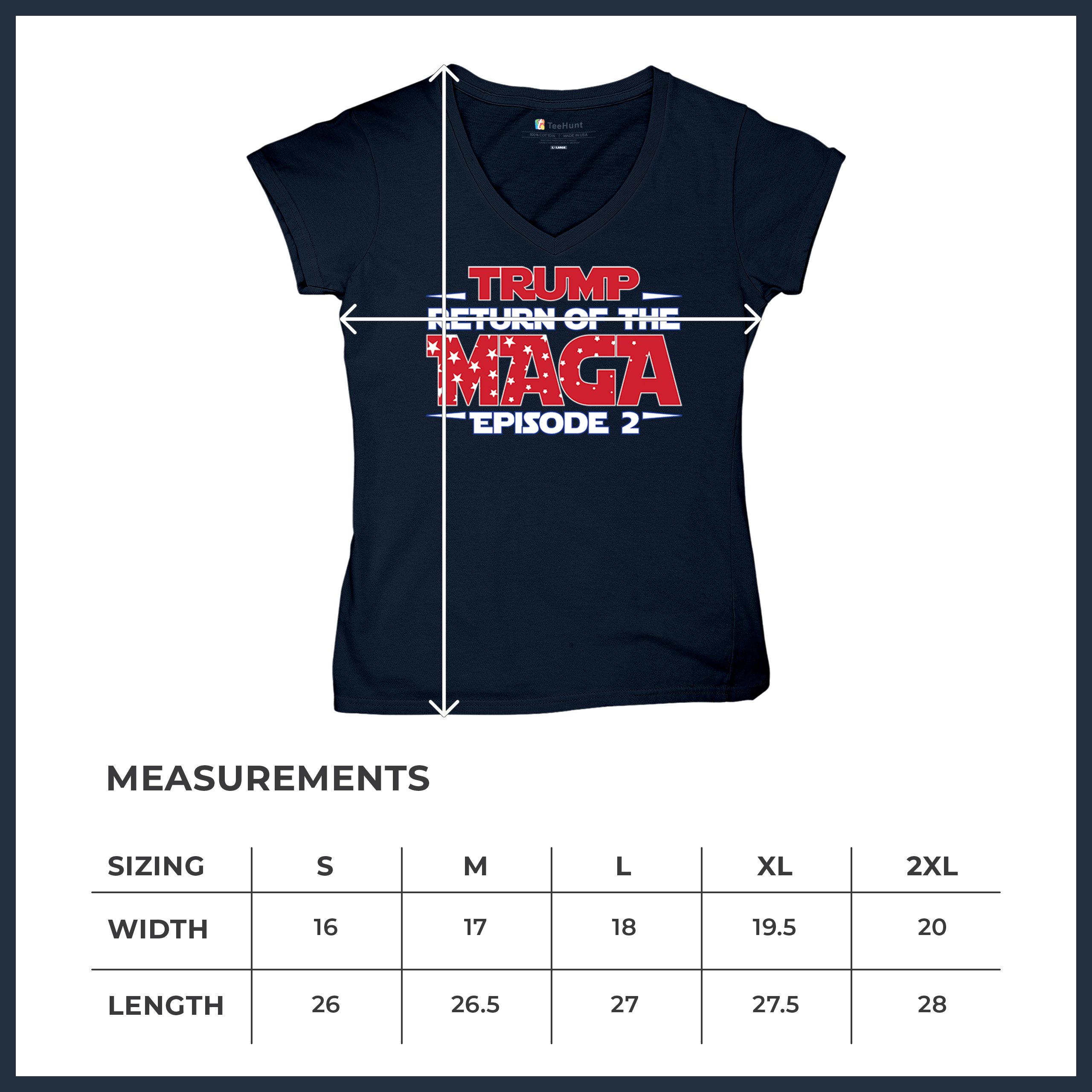 Trump Return of the MAGA Episode 2 Women's V-Neck T-shirt 47th President Tee - Picture 50 of 71