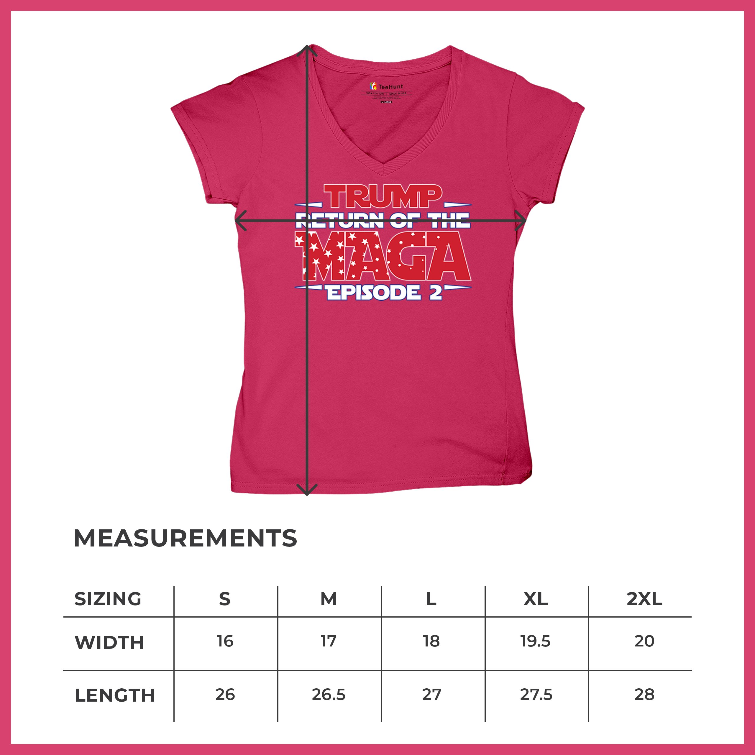 Trump Return of the MAGA Episode 2 Women's V-Neck T-shirt 47th President Tee - Picture 64 of 71