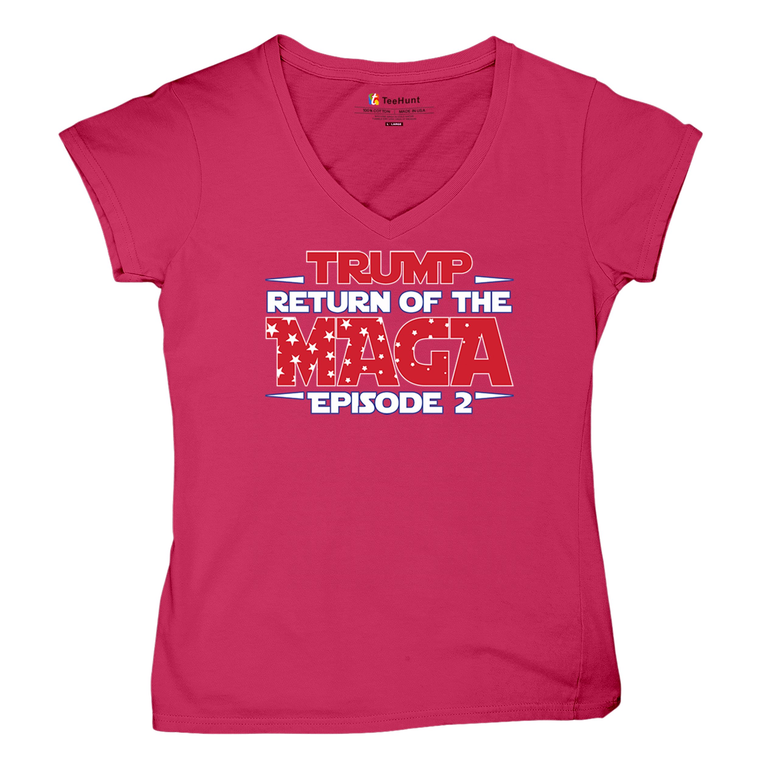 Trump Return of the MAGA Episode 2 Women's V-Neck T-shirt 47th President Tee - Picture 62 of 71