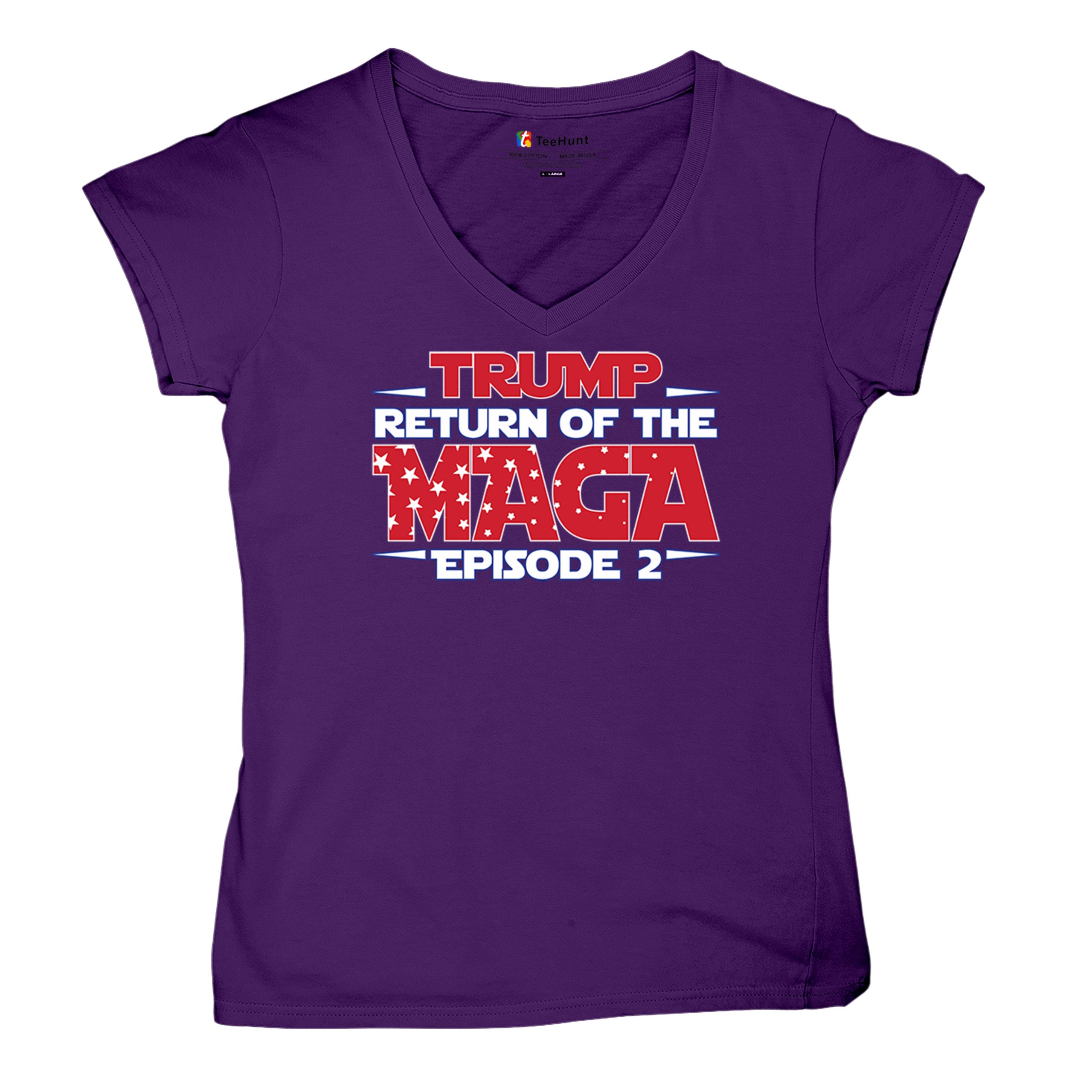 Trump Return of the MAGA Episode 2 Women's V-Neck T-shirt 47th President Tee - Picture 27 of 71