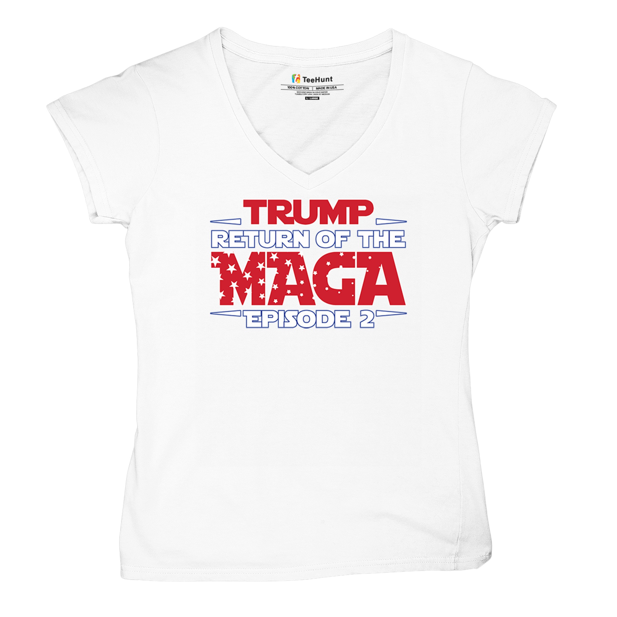 Trump Return of the MAGA Episode 2 Women's V-Neck T-shirt 47th President Tee - Picture 41 of 71