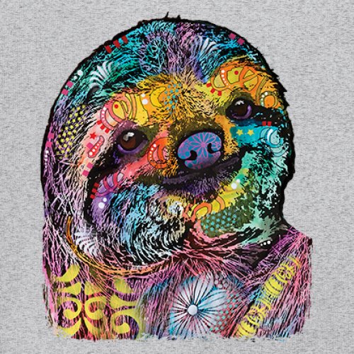 Dean Russo Cute Lazy Sloth Women's V-Neck T-shirt Funny Wild Life Colorful Tee