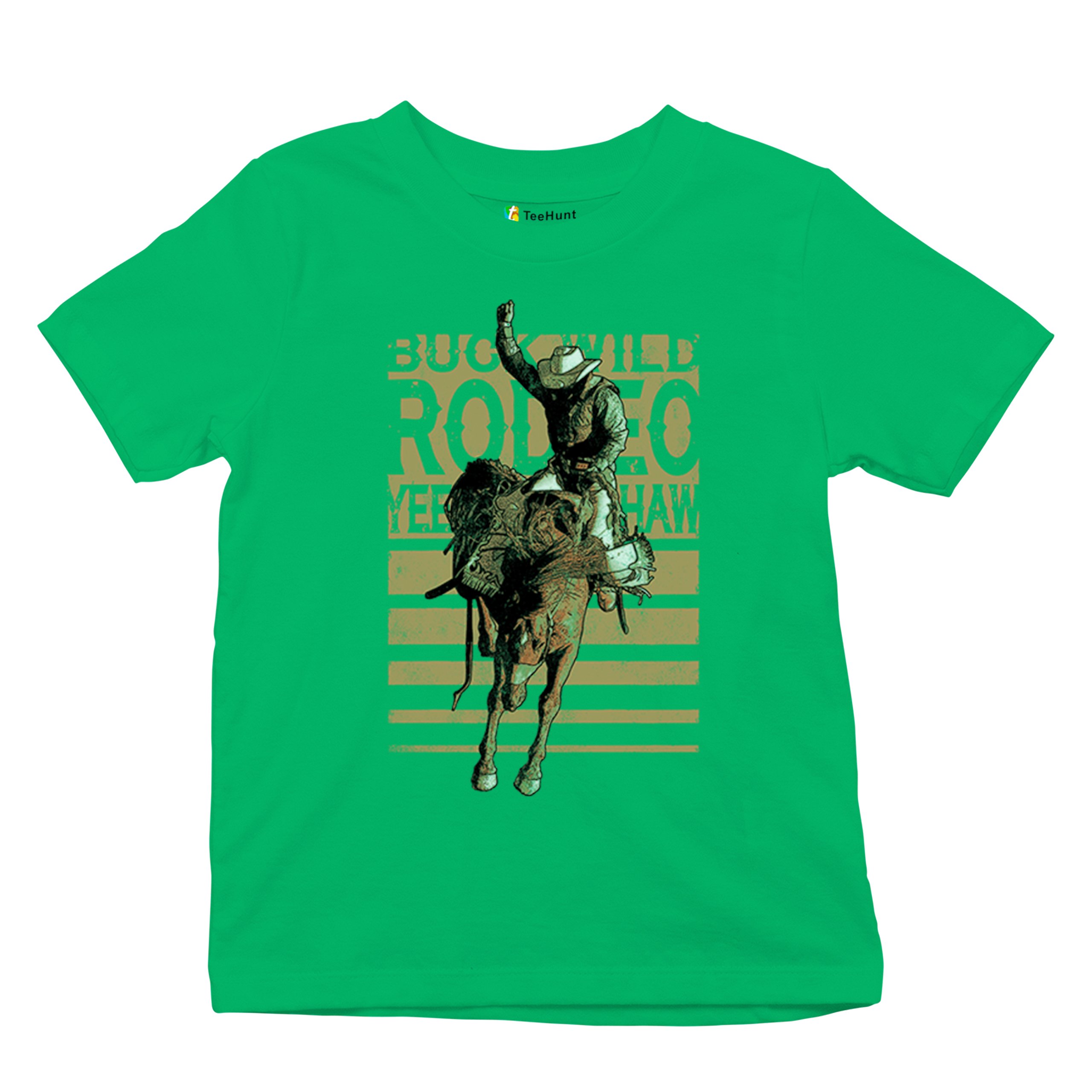 Bronc Riding Cowboy Rodeo Youth T-shirt Western Horseback Rider Kids - Picture 34 of 50