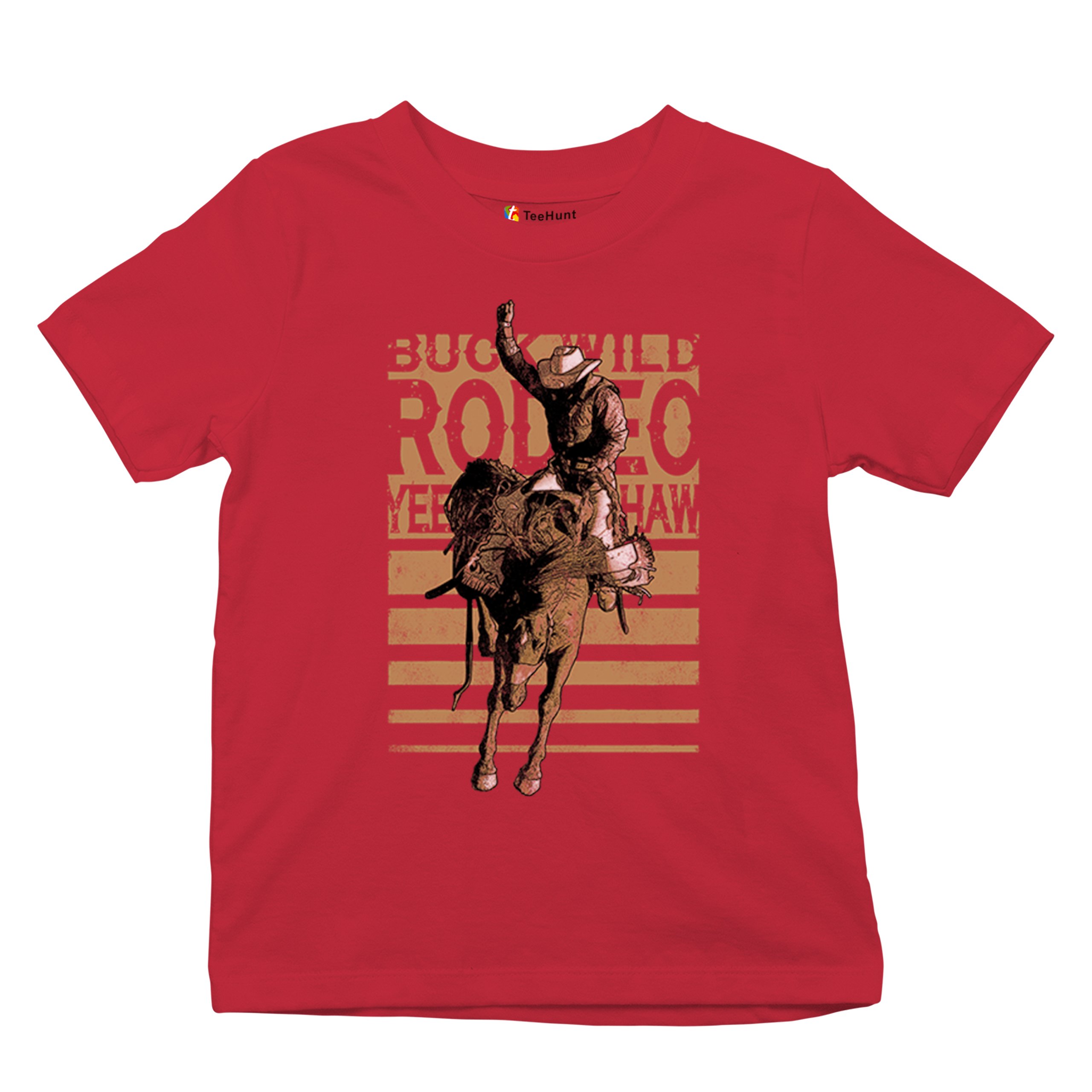 Bronc Riding Cowboy Rodeo Youth T-shirt Western Horseback Rider Kids - Picture 20 of 50