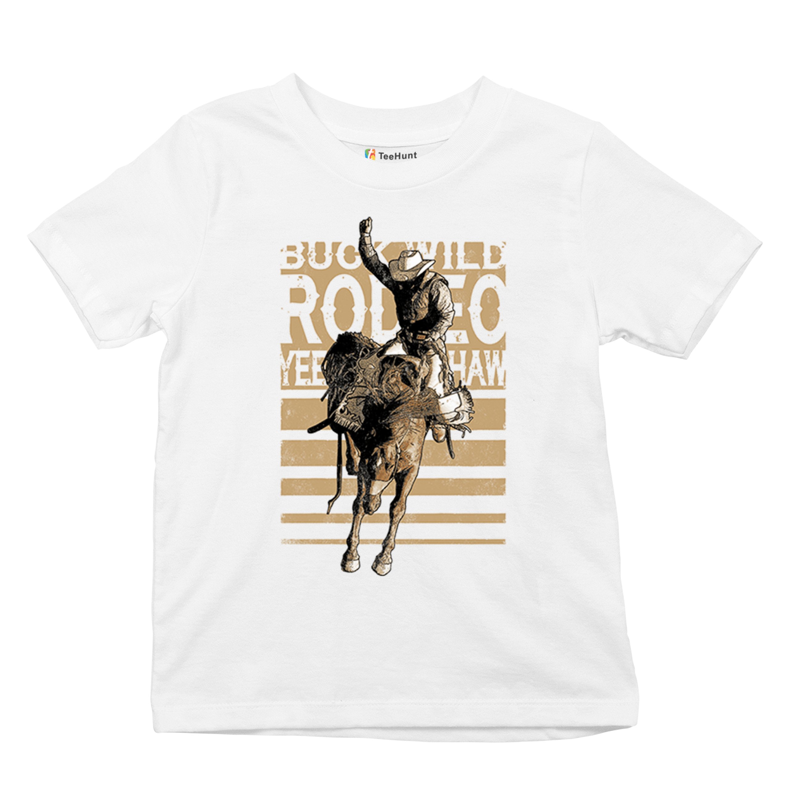 Bronc Riding Cowboy Rodeo Youth T-shirt Western Horseback Rider Kids - Picture 27 of 50