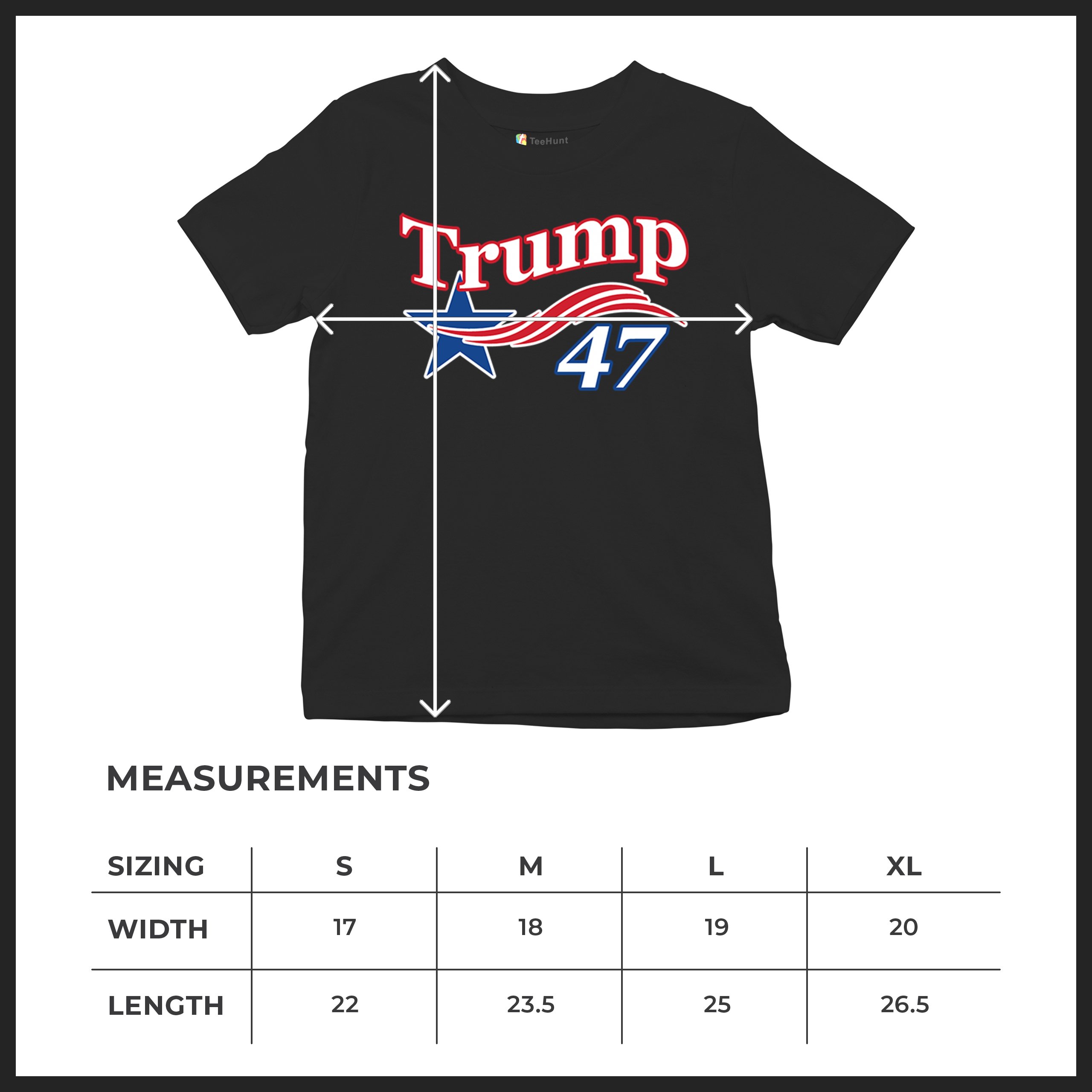 Trump 47 Star Youth T-shirt 47th President Elect JD Vance MAGA 2024 Fight Kids - Picture 15 of 50