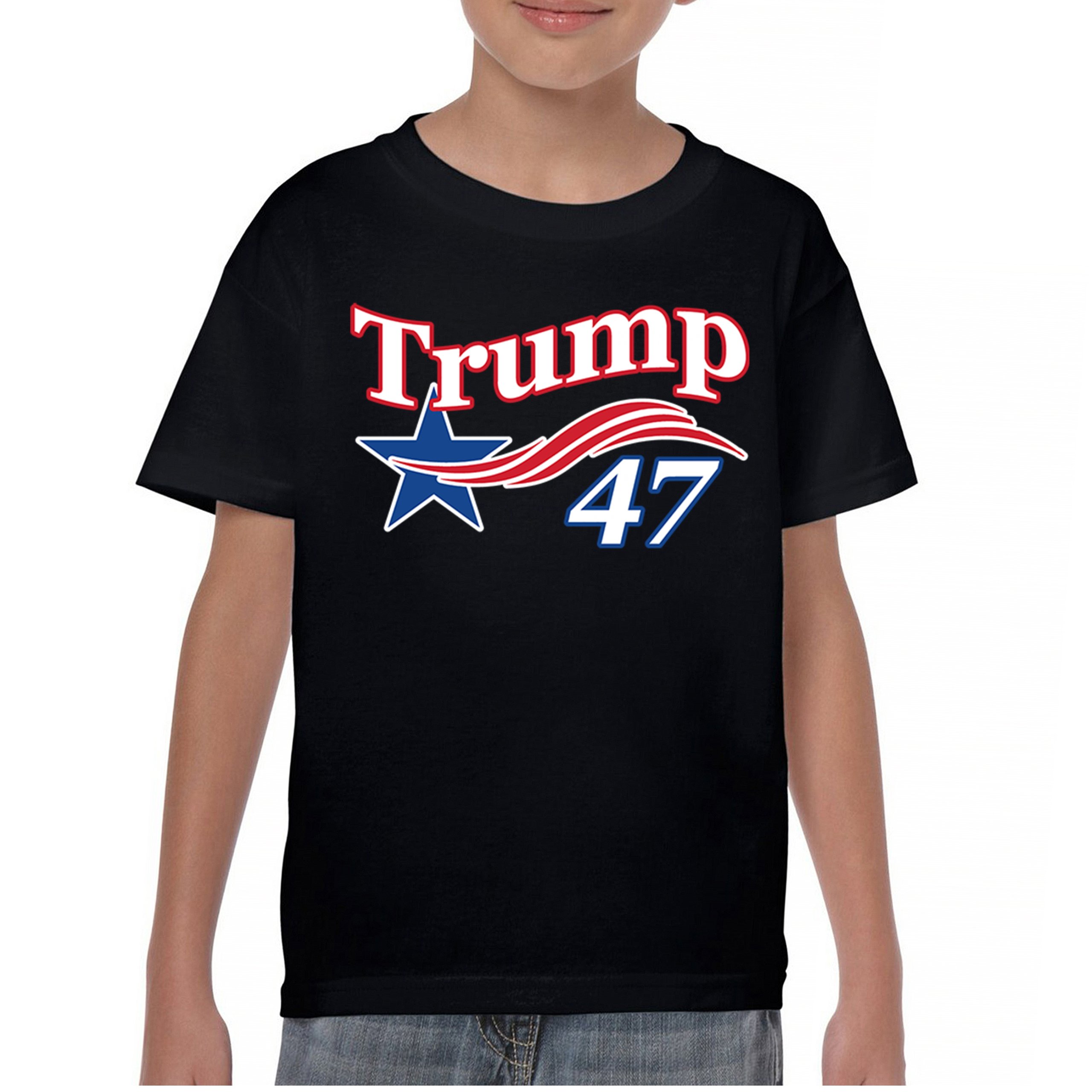 Trump 47 Star Youth T-shirt 47th President Elect JD Vance MAGA 2024 Fight Kids - Picture 9 of 50