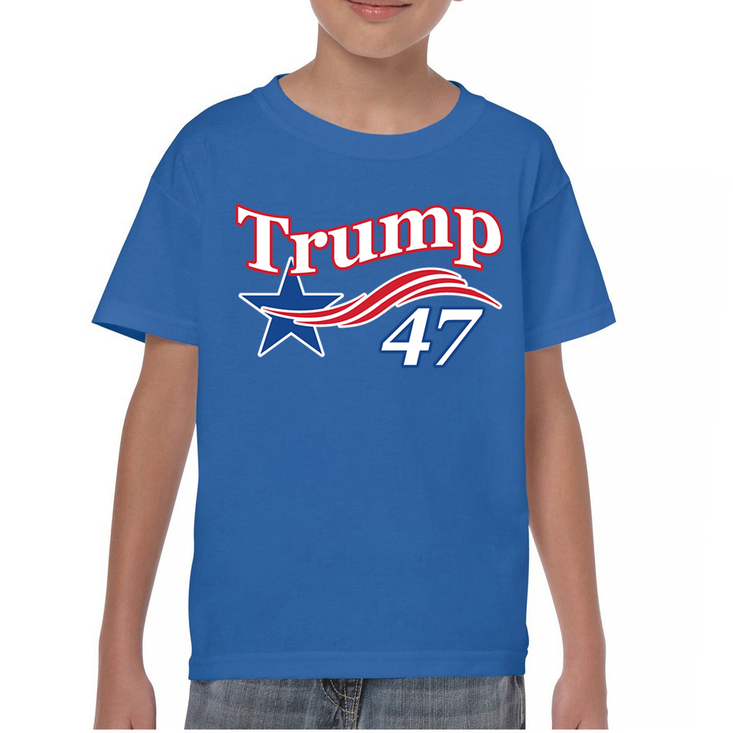 Trump 47 Star Youth T-shirt 47th President Elect JD Vance MAGA 2024 Fight Kids - Picture 37 of 50
