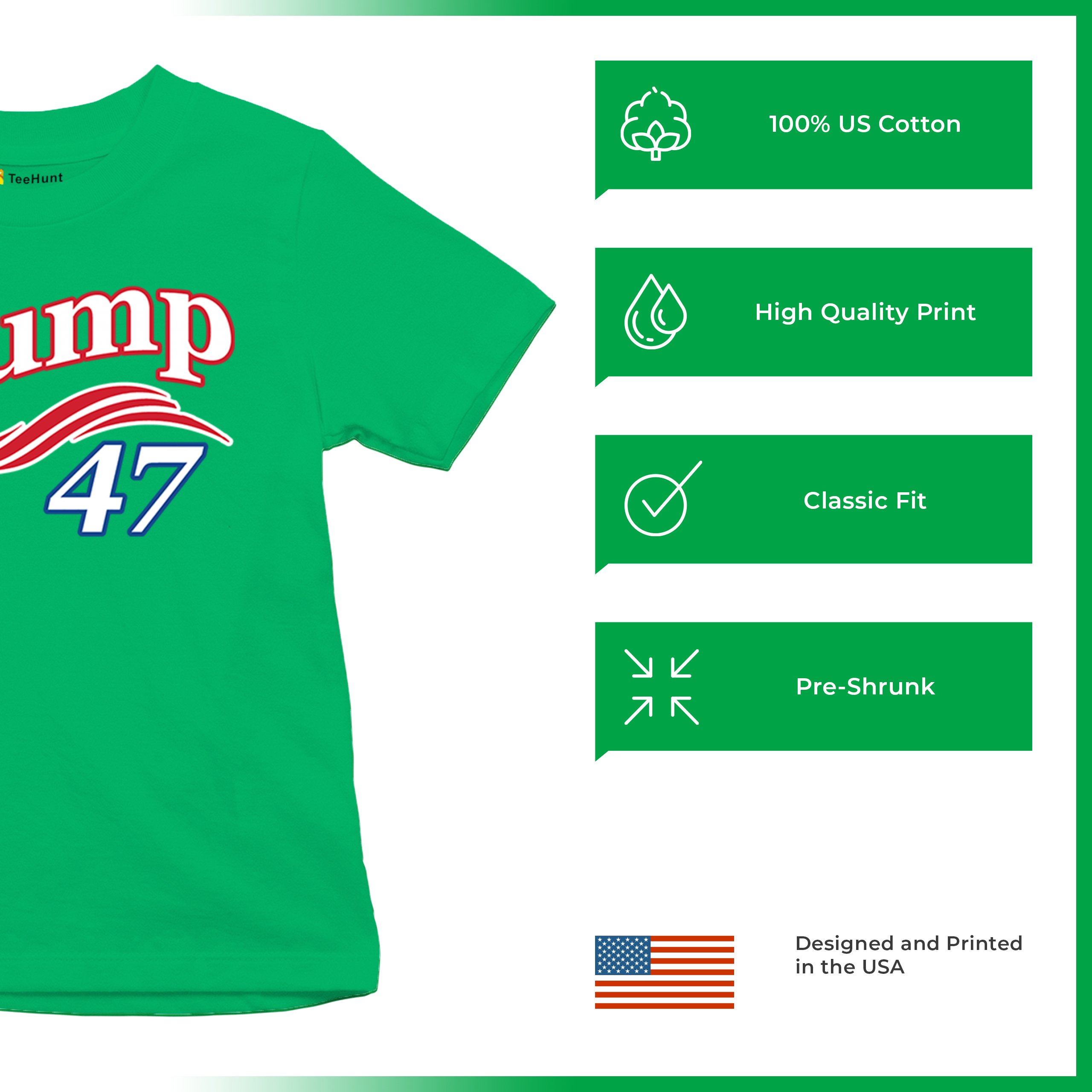 Trump 47 Star Youth T-shirt 47th President Elect JD Vance MAGA 2024 Fight Kids - Picture 35 of 50