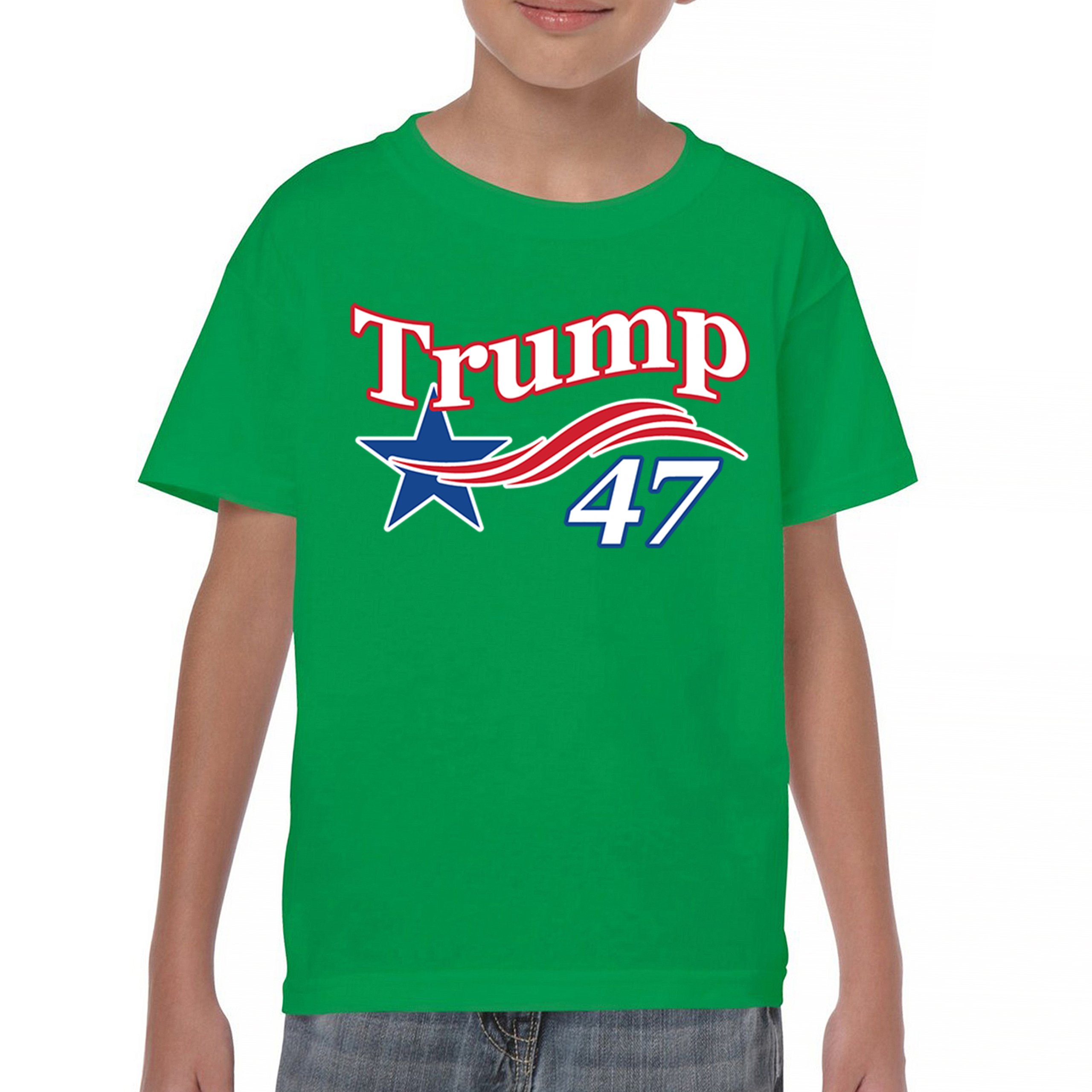 Trump 47 Star Youth T-shirt 47th President Elect JD Vance MAGA 2024 Fight Kids - Picture 30 of 50