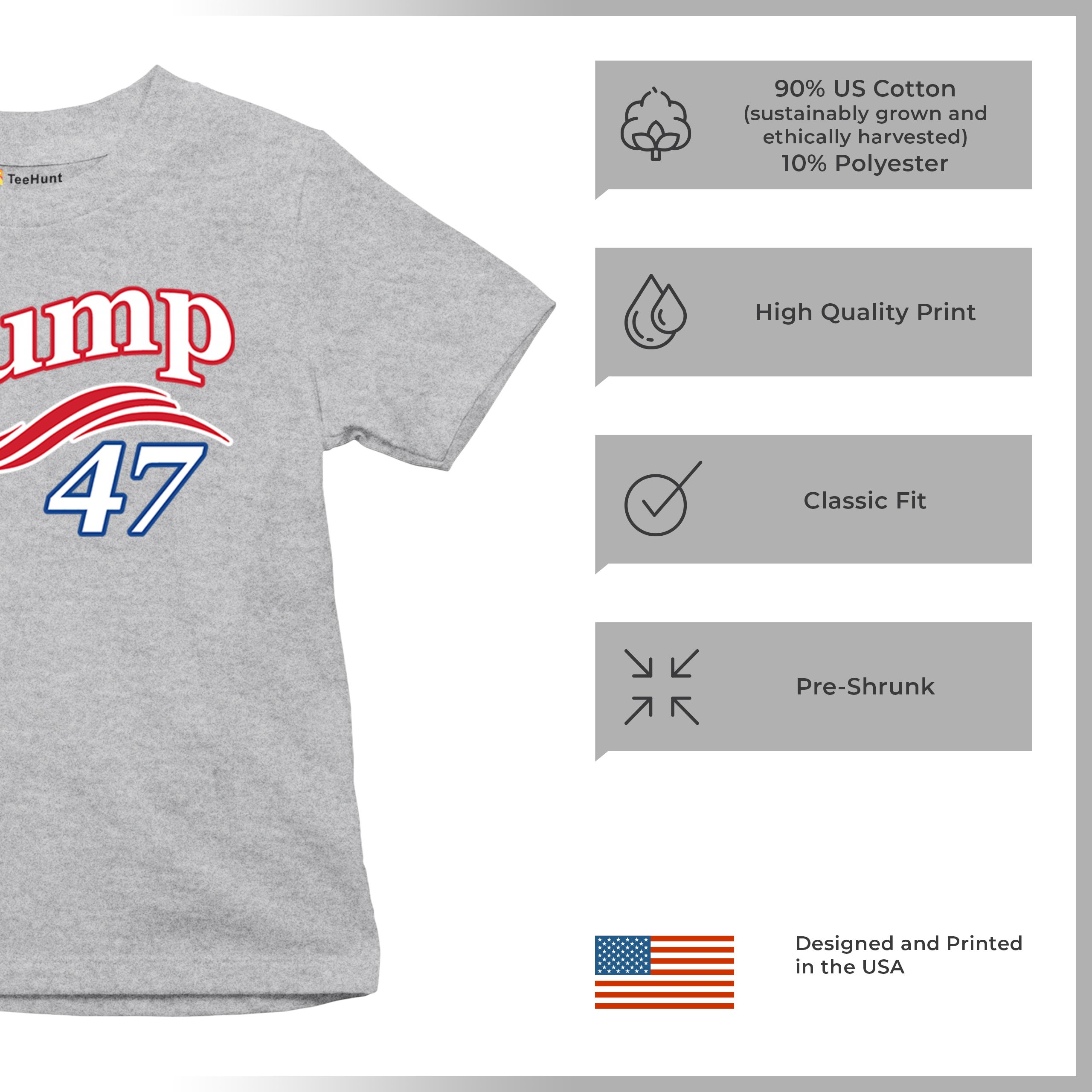Trump 47 Star Youth T-shirt 47th President Elect JD Vance MAGA 2024 Fight Kids - Picture 21 of 50