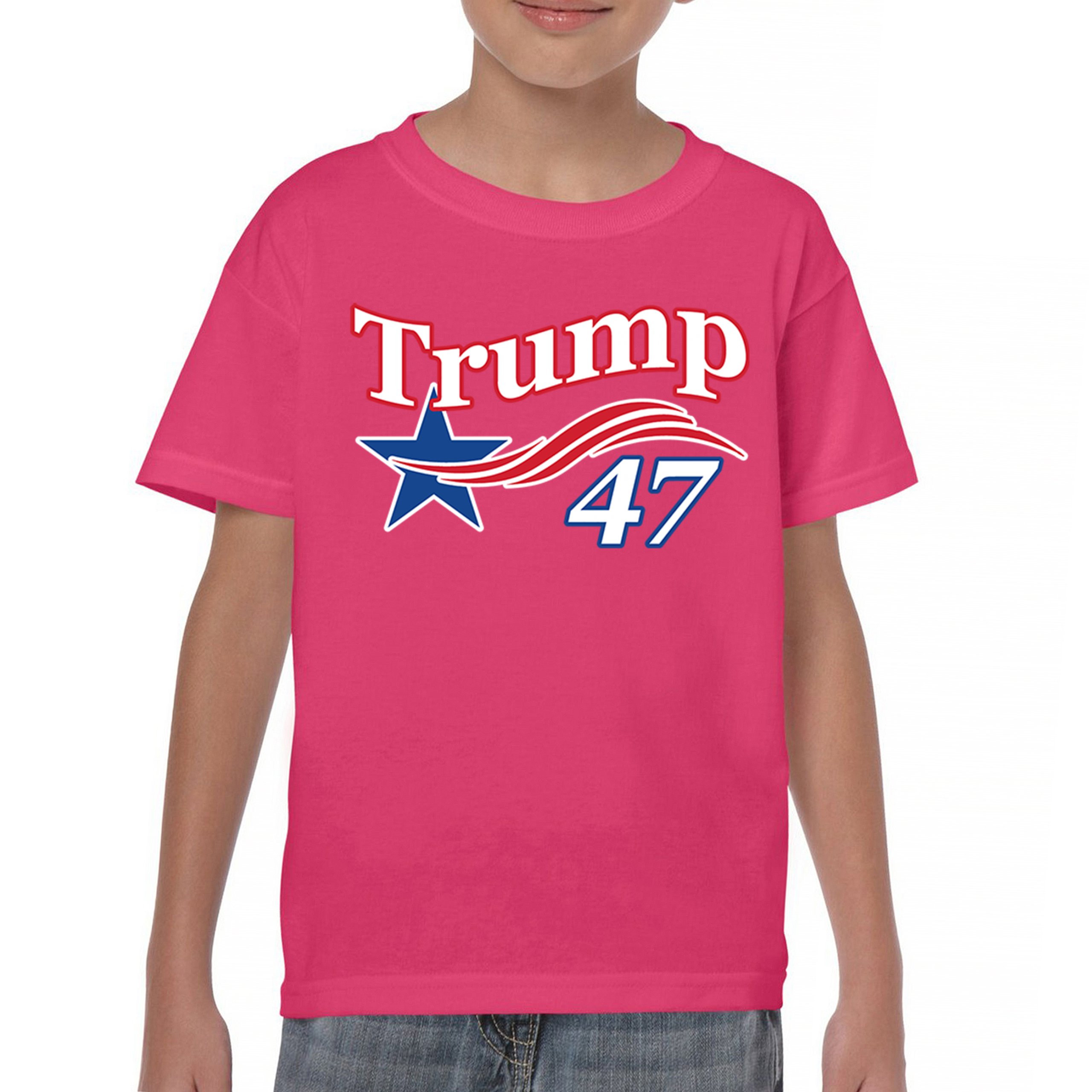 Trump 47 Star Youth T-shirt 47th President Elect JD Vance MAGA 2024 Fight Kids - Picture 44 of 50