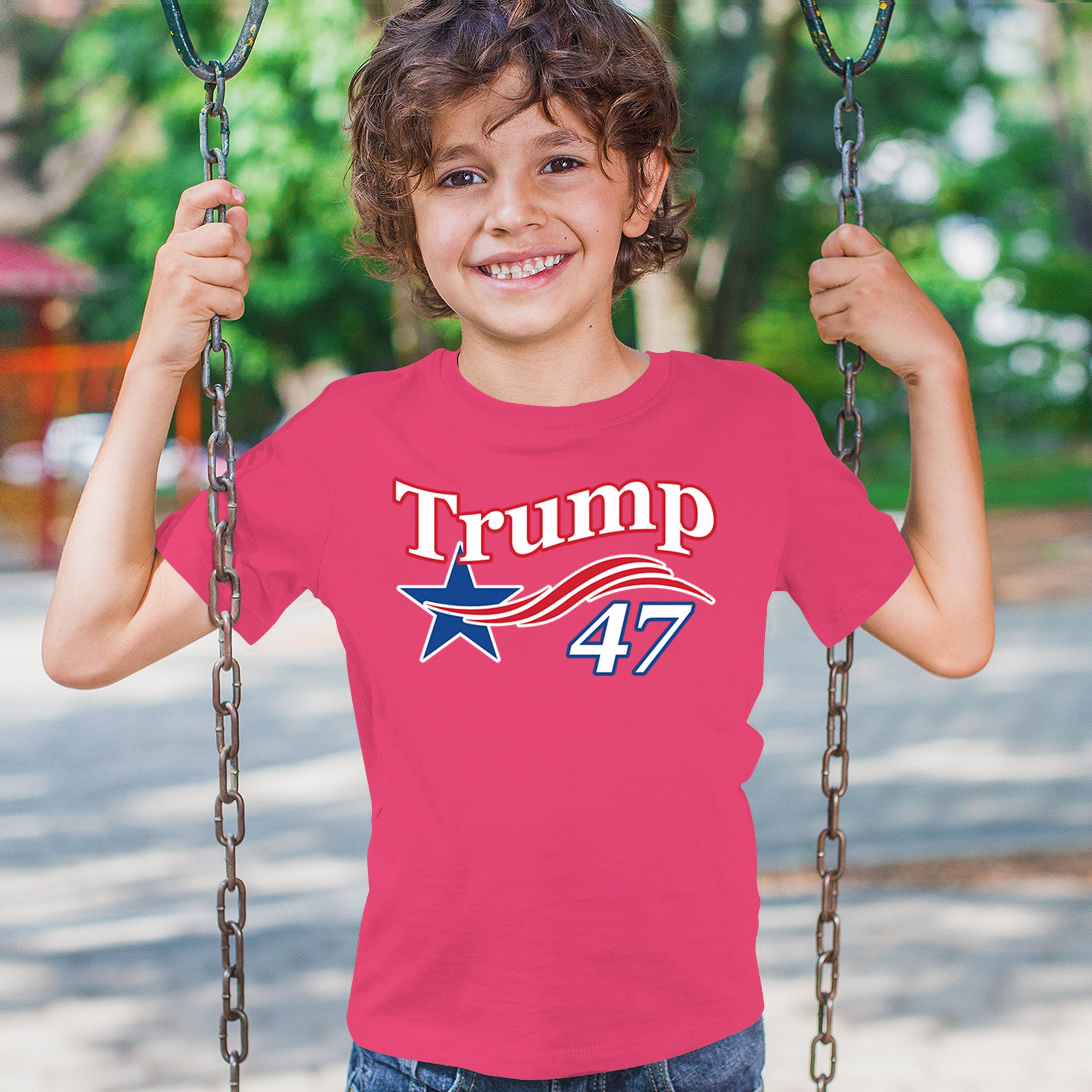 Trump 47 Star Youth T-shirt 47th President Elect JD Vance MAGA 2024 Fight Kids - Picture 47 of 50