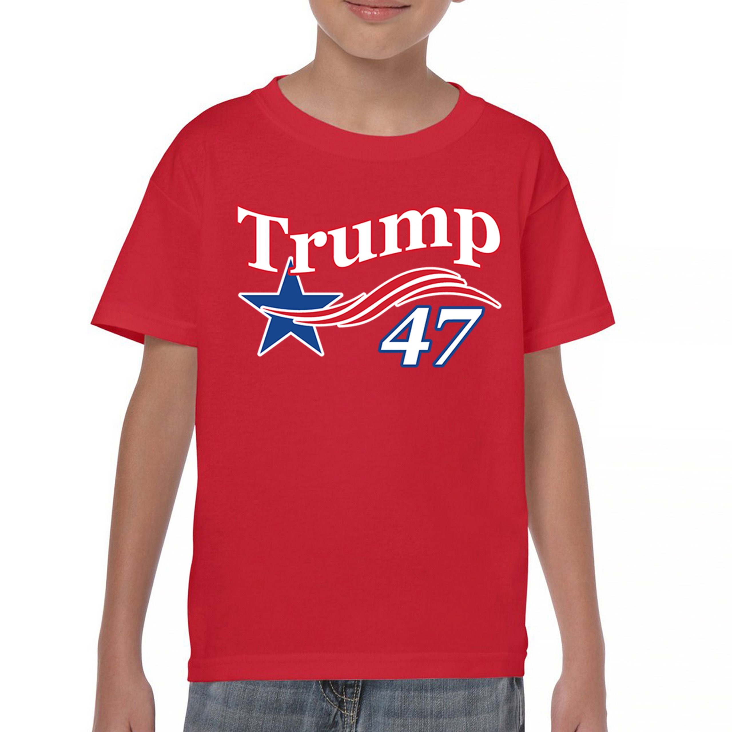Trump 47 Star Youth T-shirt 47th President Elect JD Vance MAGA 2024 Fight Kids - Picture 2 of 50
